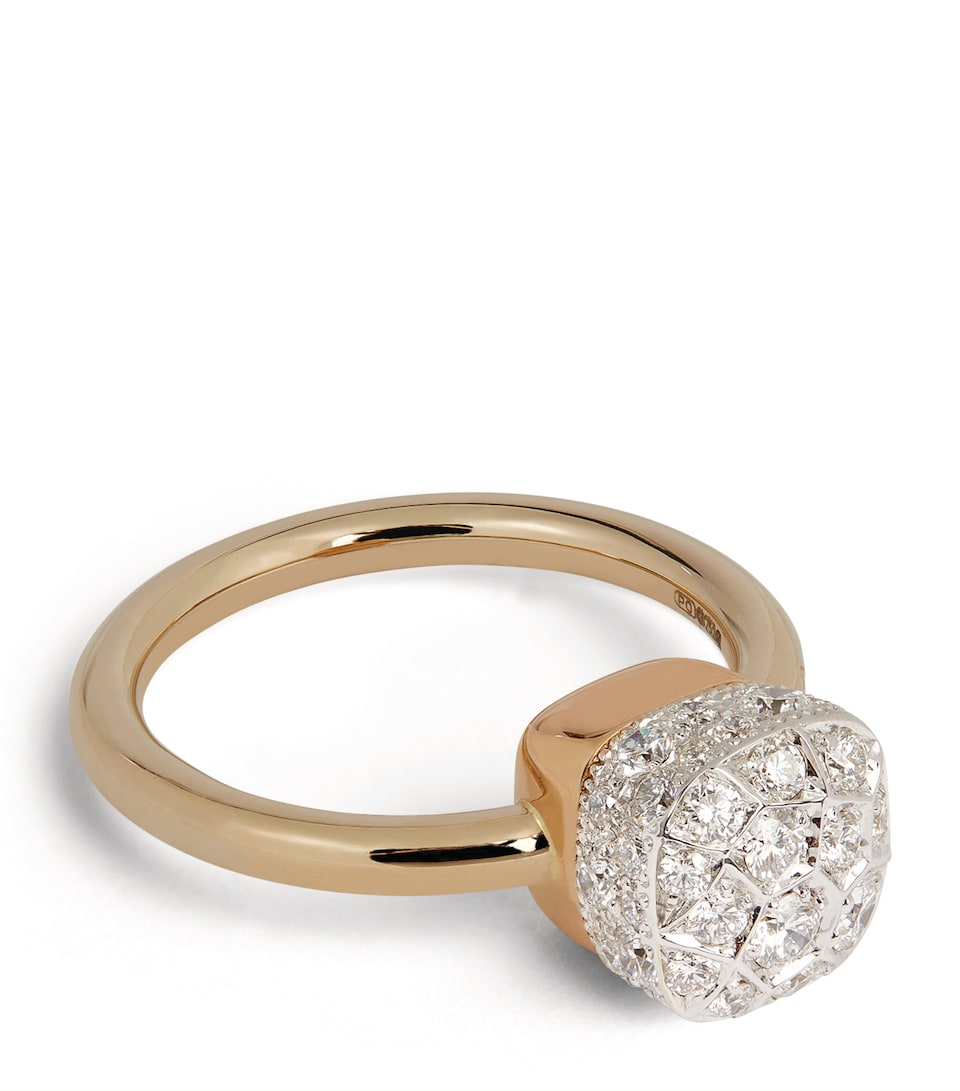 White Gold, Rose Gold and Diamond Nudo Solitaire Ring