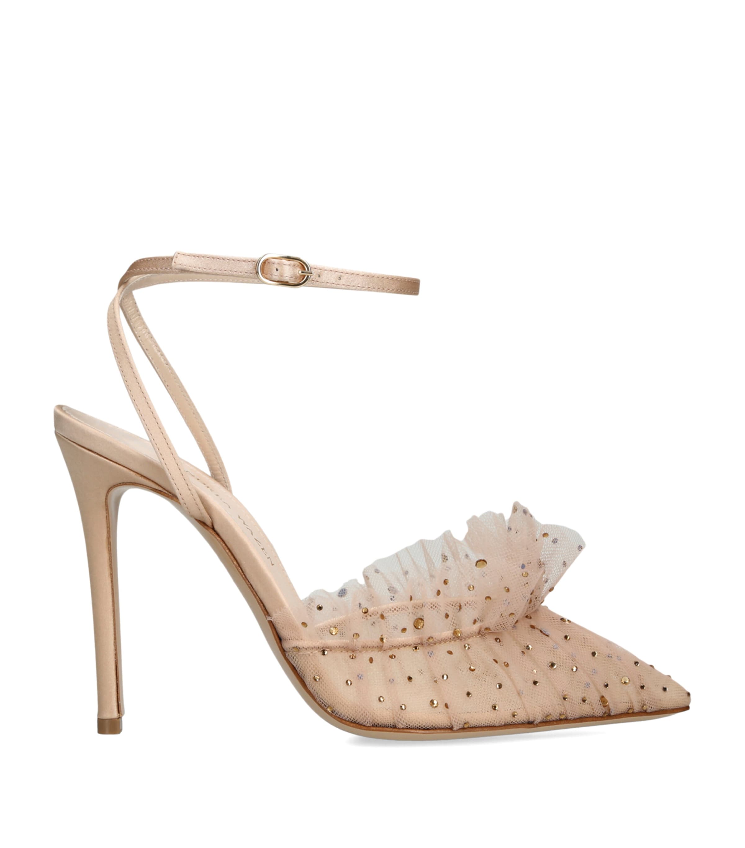 Andrea Wazen Embellished Franca Sparkle Pumps 105 Blush