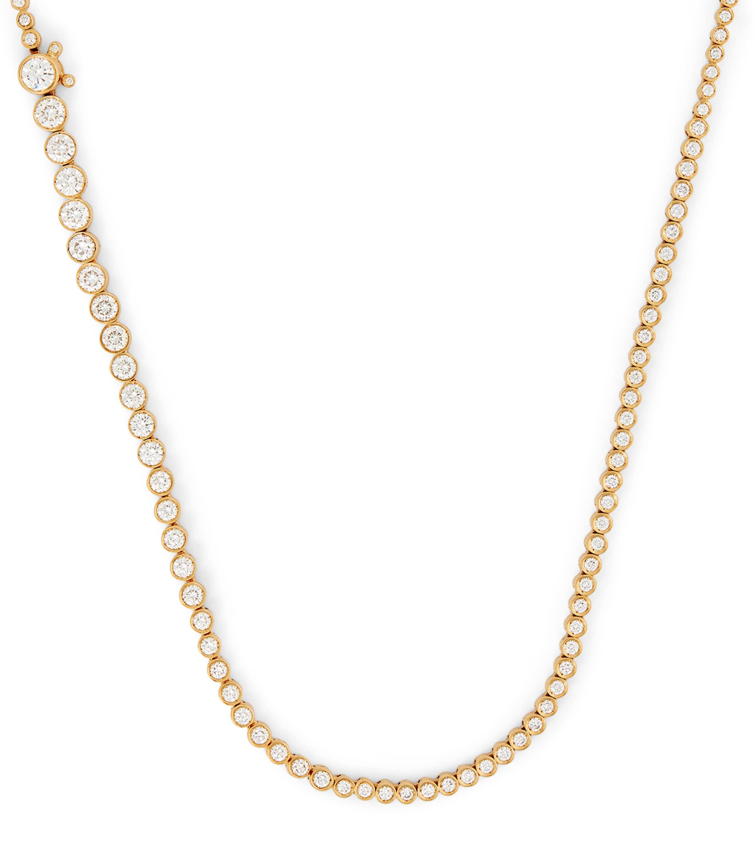 Yellow Gold and Diamond Tennis Necklace