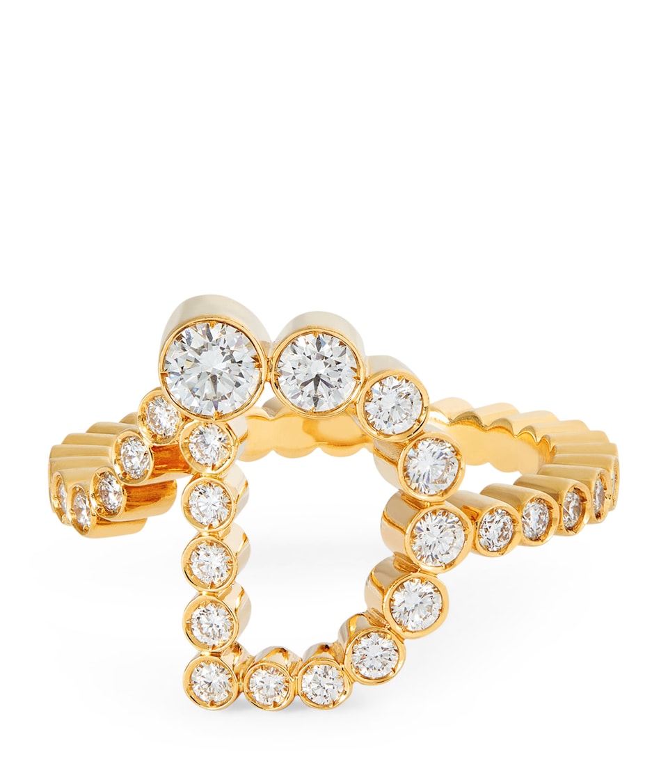 Yellow Gold and Diamond Ensemble 'D' Ring
