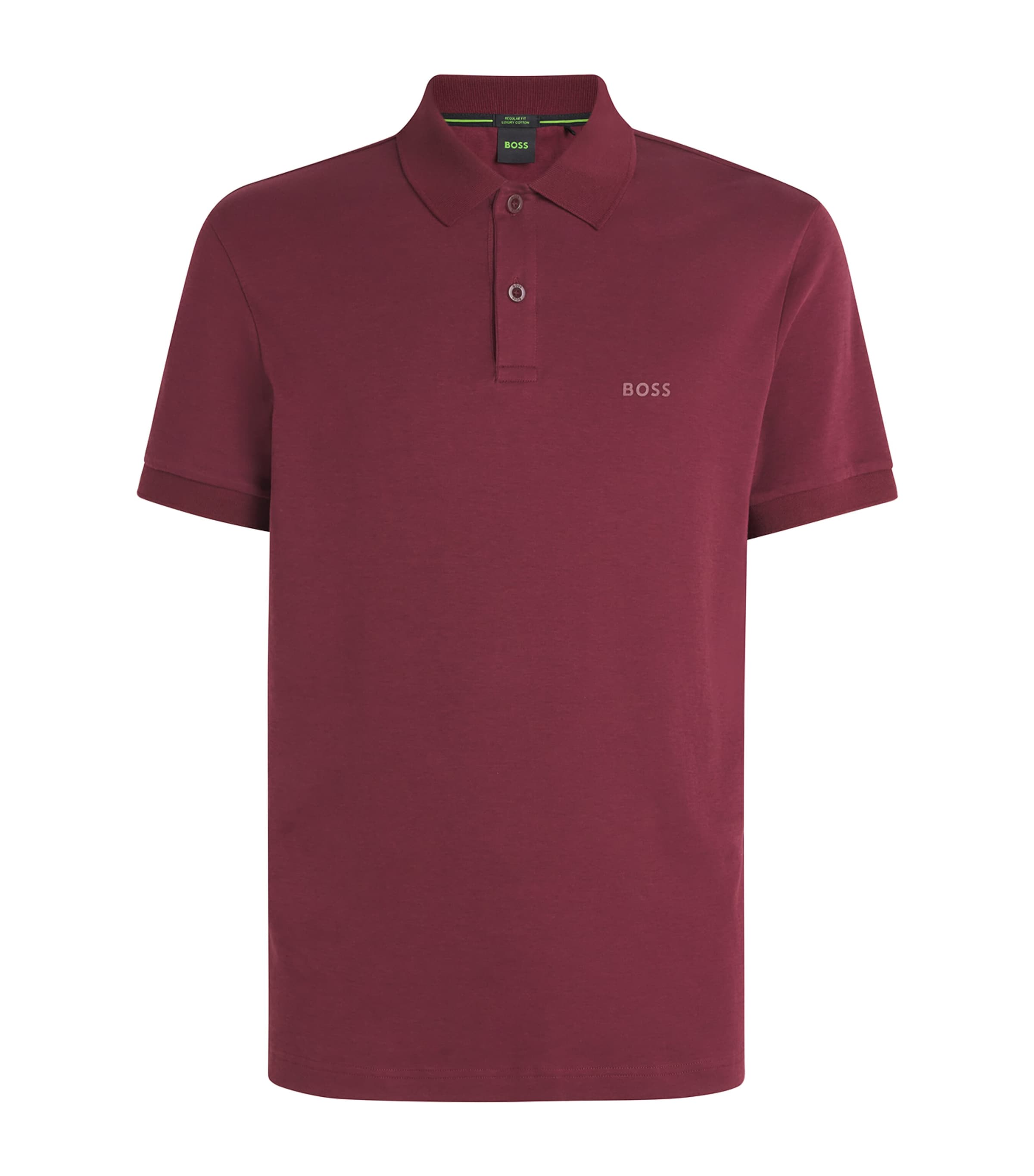 BOSS Mens Cotton Logo Polo Shirt Dark Pink