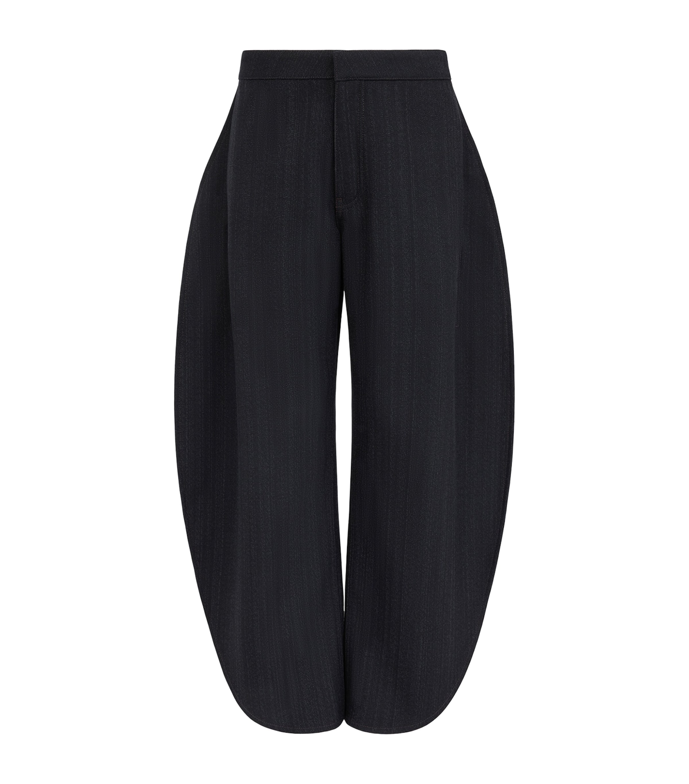 Alaïa Womens Wool Denim Petal Trousers Dark Blue