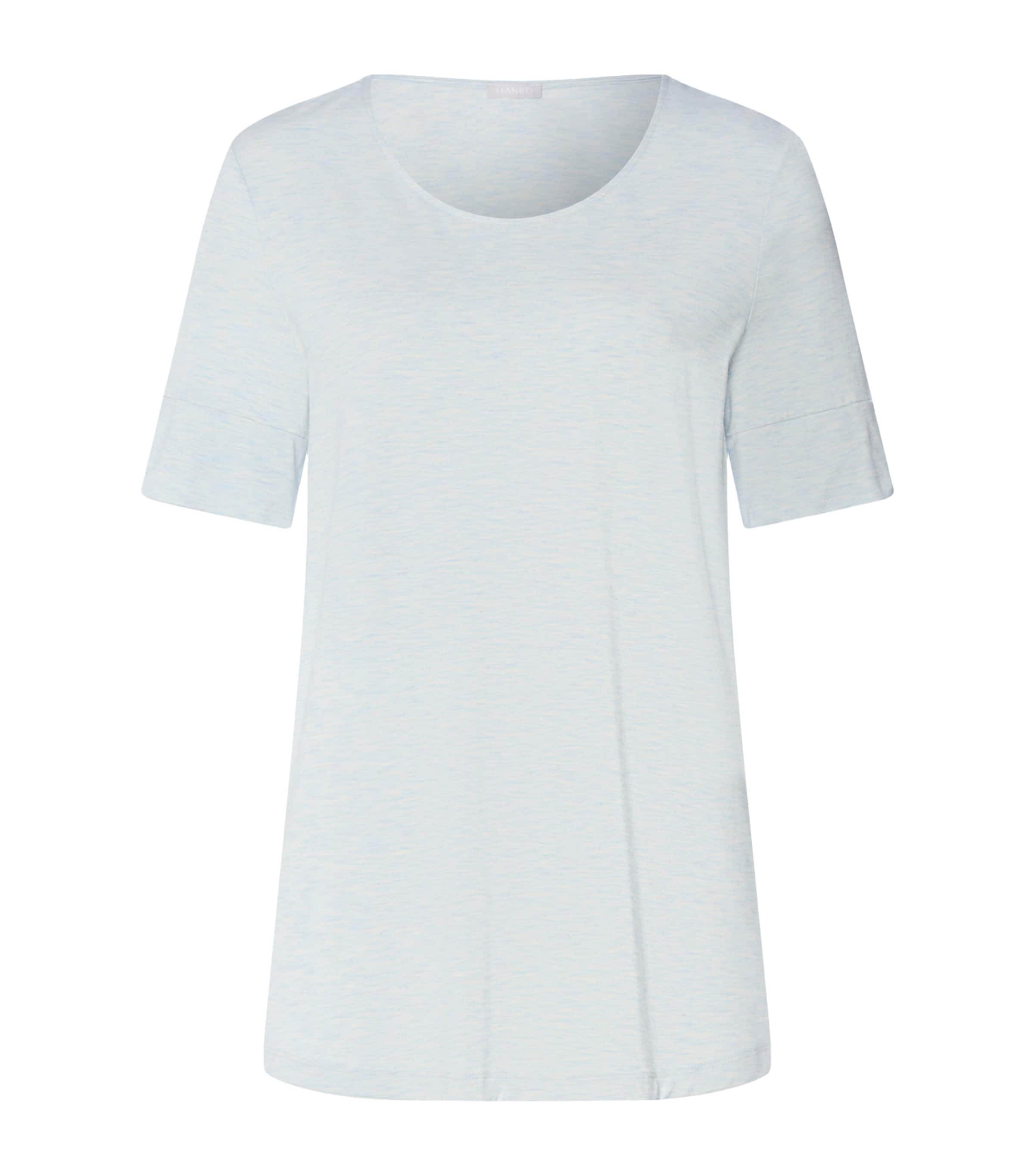 Hanro Womens Natural Elegance T-Shirt Watery Blue Melange