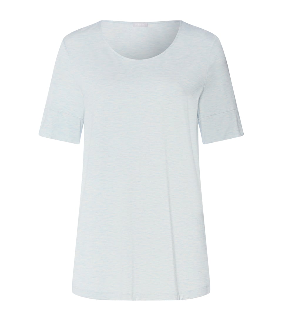 Hanro Womens Natural Elegance T-Shirt Watery Blue Melange