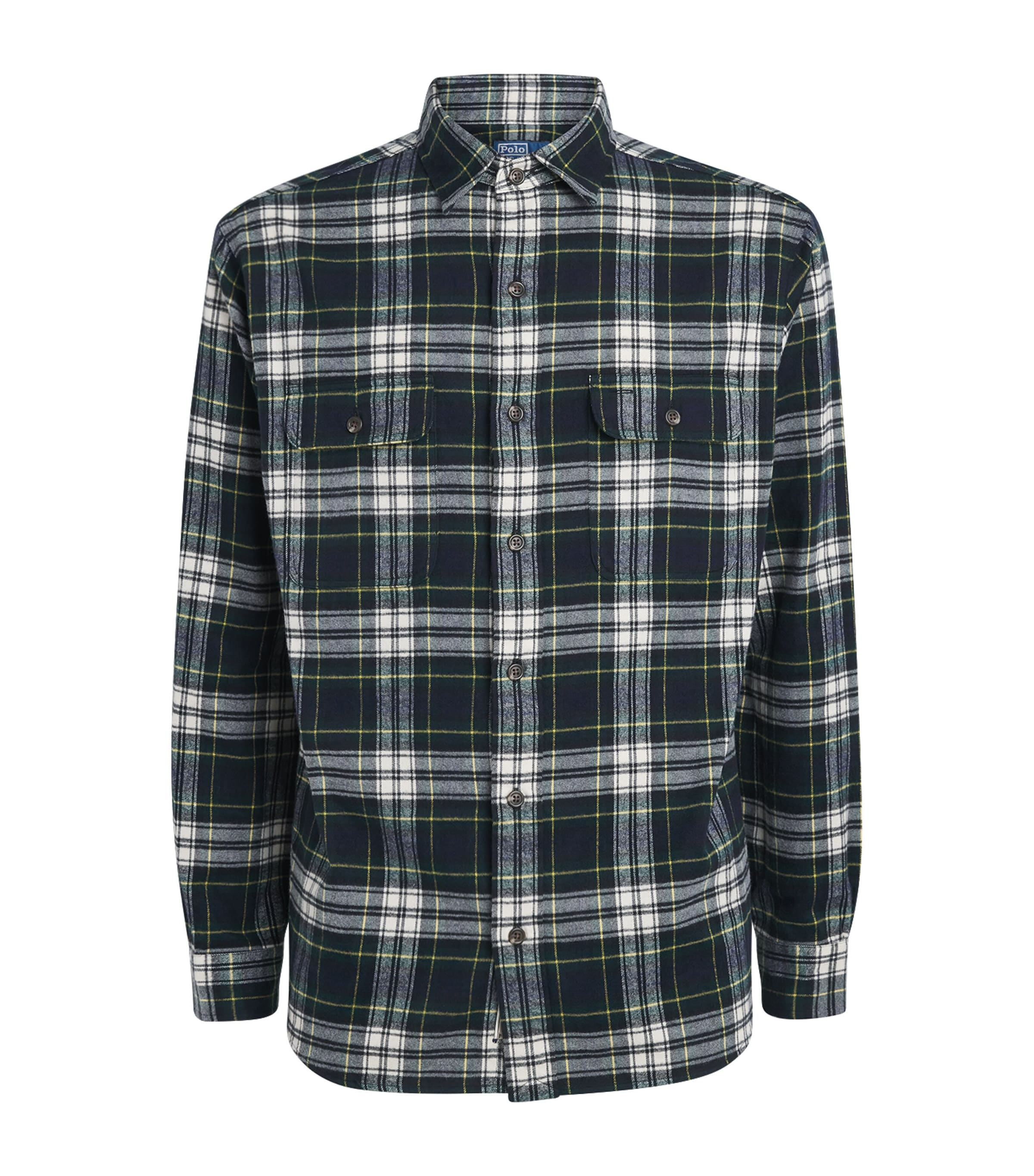 Polo Ralph Lauren Mens Cotton Plaid Shirt Navy Green Mlti