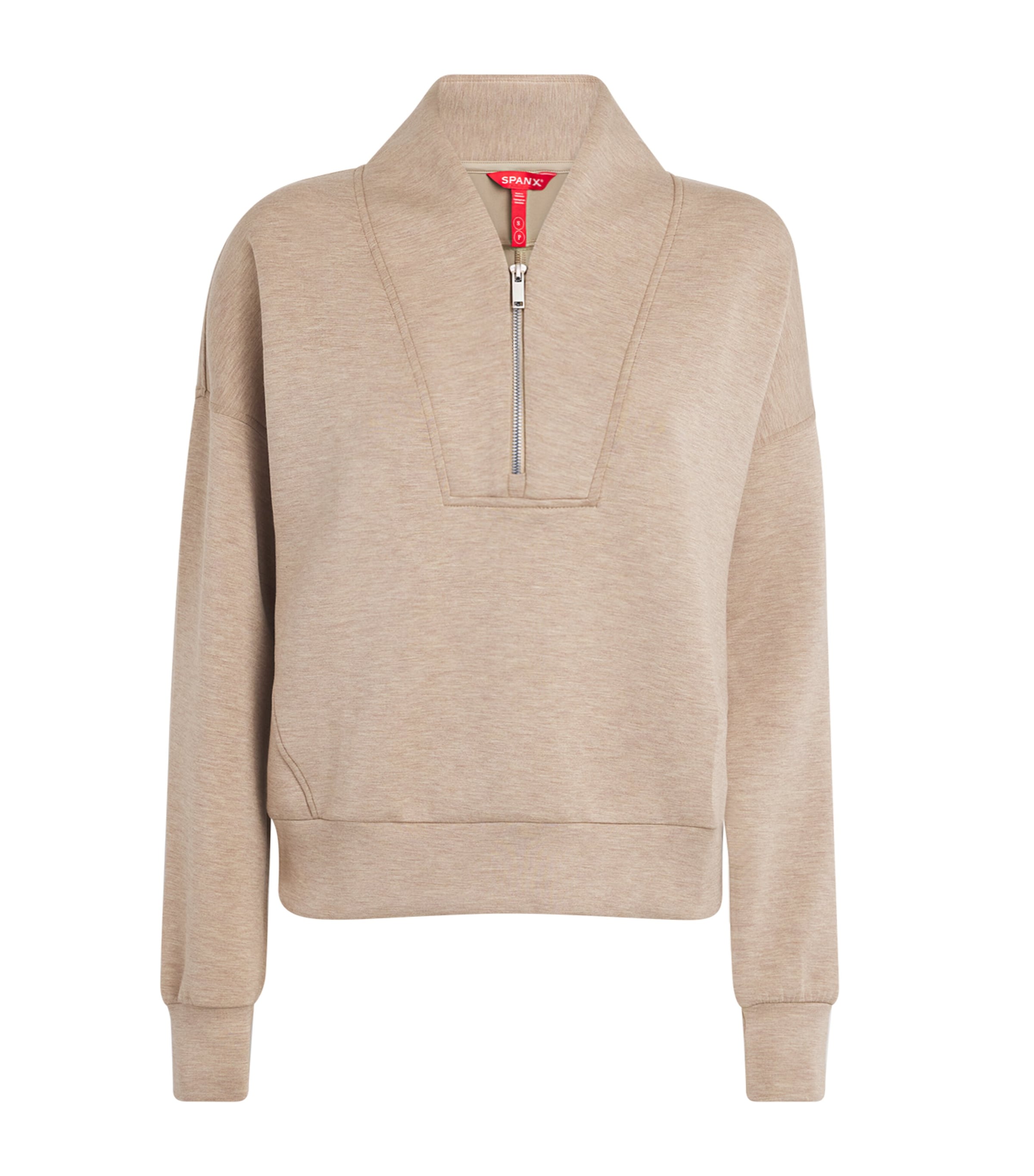 SPANX Womens SPANX AirEssentials Half-Zip Sweater Dune Heather