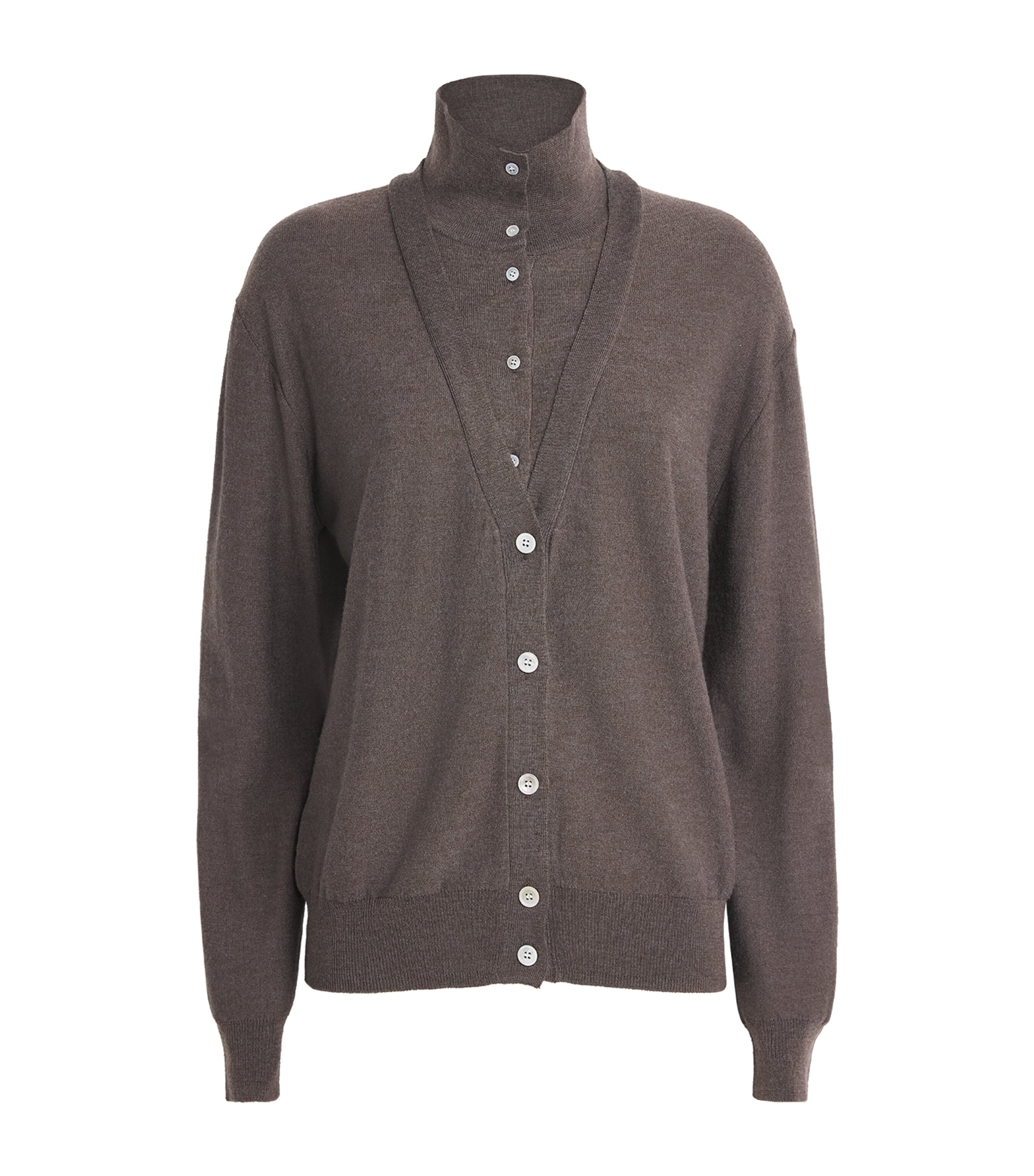 Source Unknown Womens Layered Fabbie Cardigan Br
