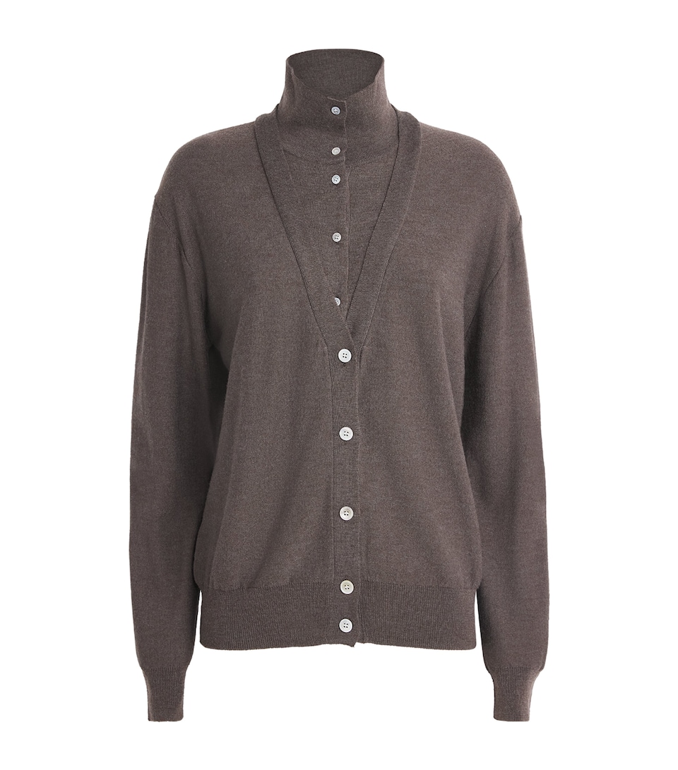 Source Unknown Womens Layered Fabbie Cardigan Br