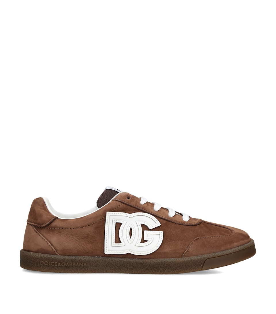 Dolce&Gabbana Kids Suede DG Sneakers Brown
