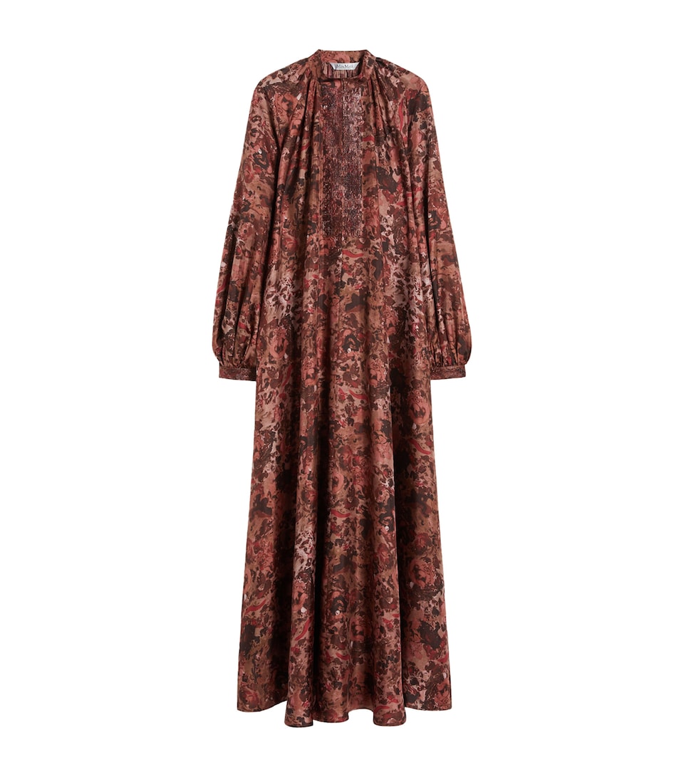 Silk Twill Printed Maxi Dress