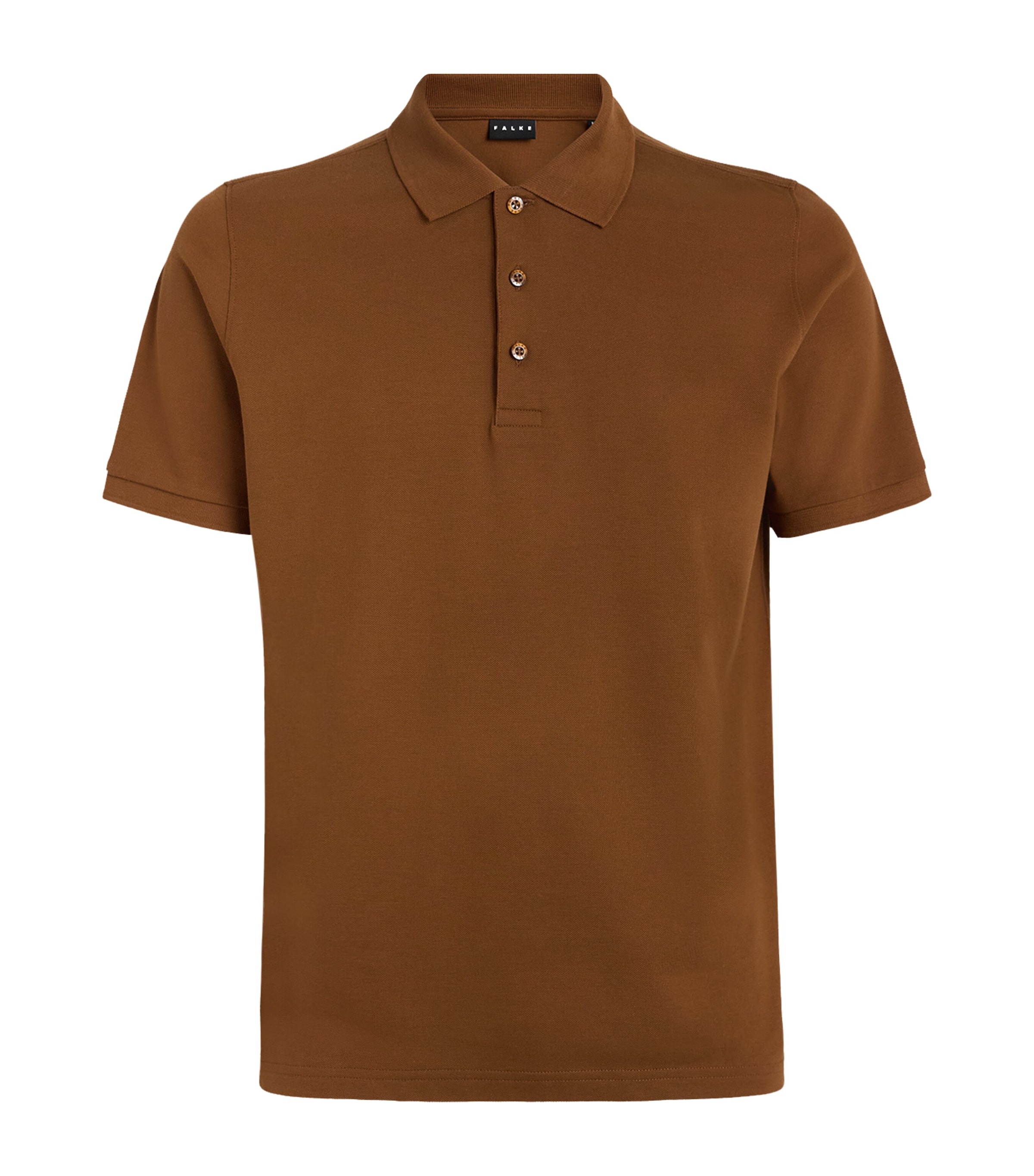 Falke Mens Pima Cotton Piqué Polo Shirt Cappucino