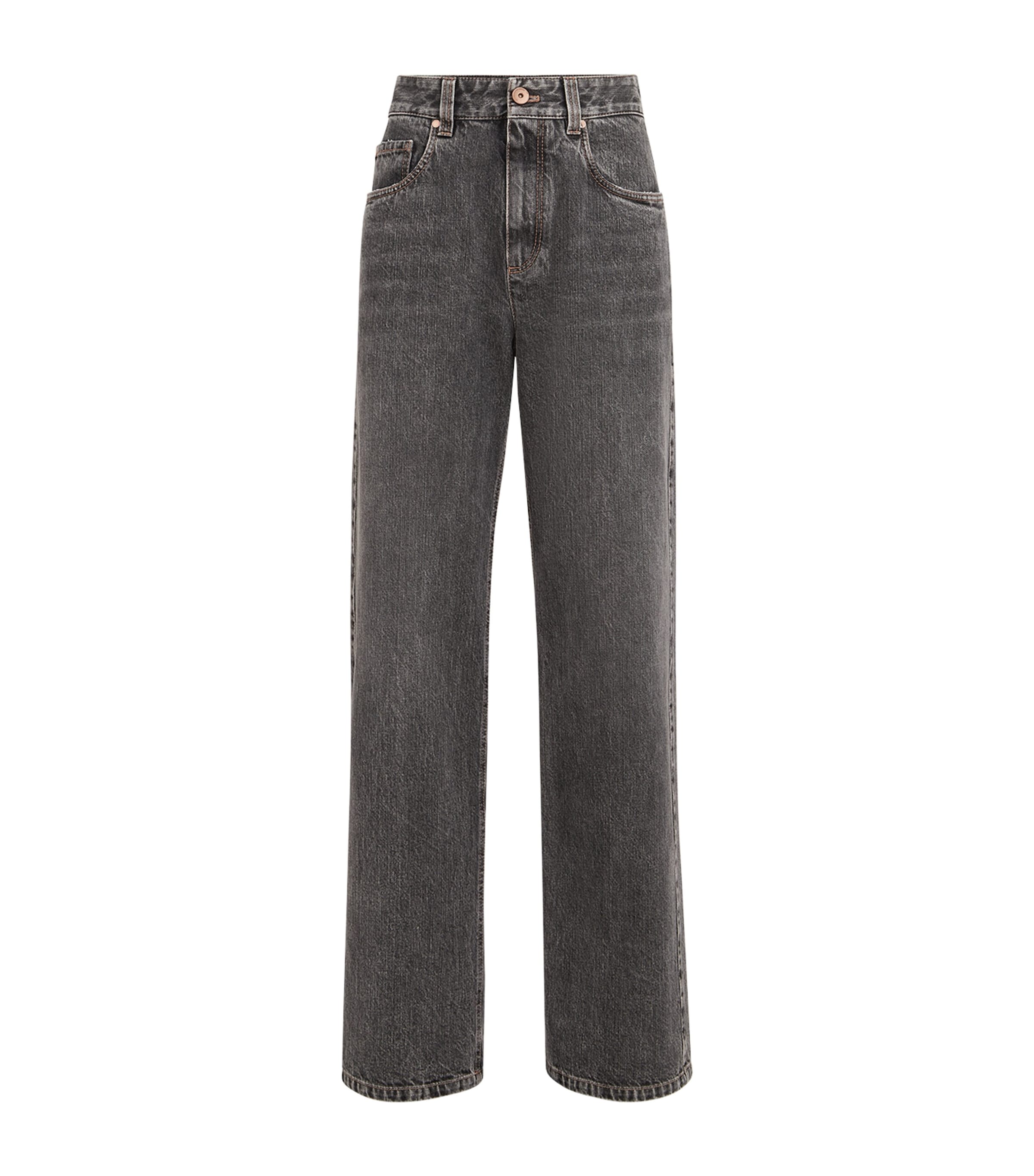 Brunello Cucinelli Womens Straight High-Waist Jeans