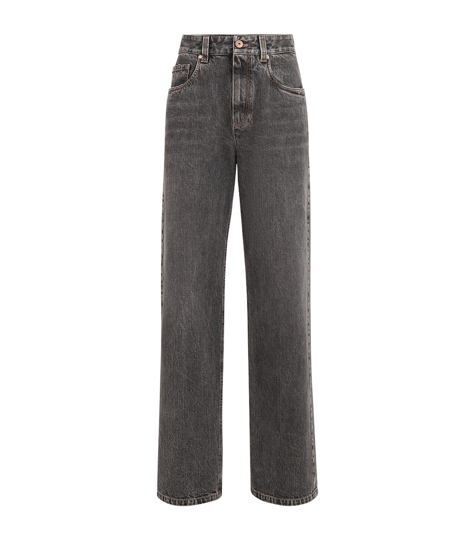 Brunello Cucinelli Womens Straight High-Waist Jeans