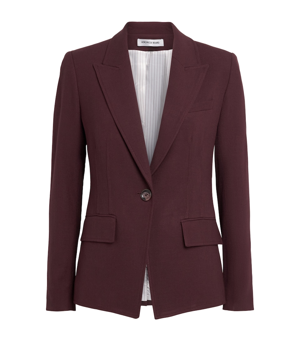Veronica Beard Womens Isaac Dickey Blazer Raisin