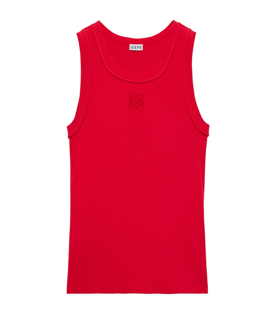 LOEWE Womens Anagram Tank Top Red