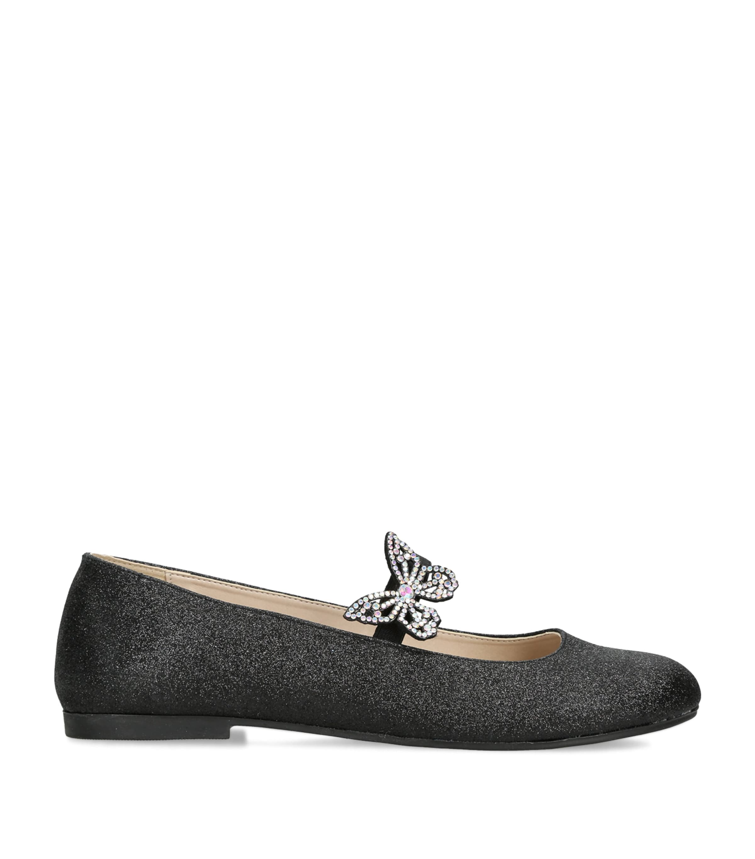 BabyWalker Sparkle Butterfly Ballet Flats Black