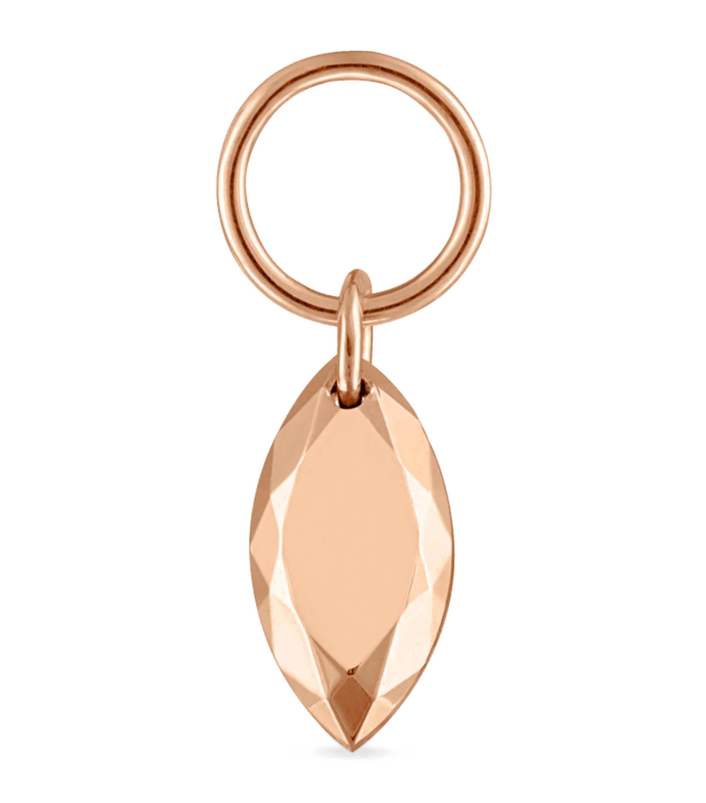 Maria Tash Faceted Gold Marquise Charm (5.5mm) Rose Gold