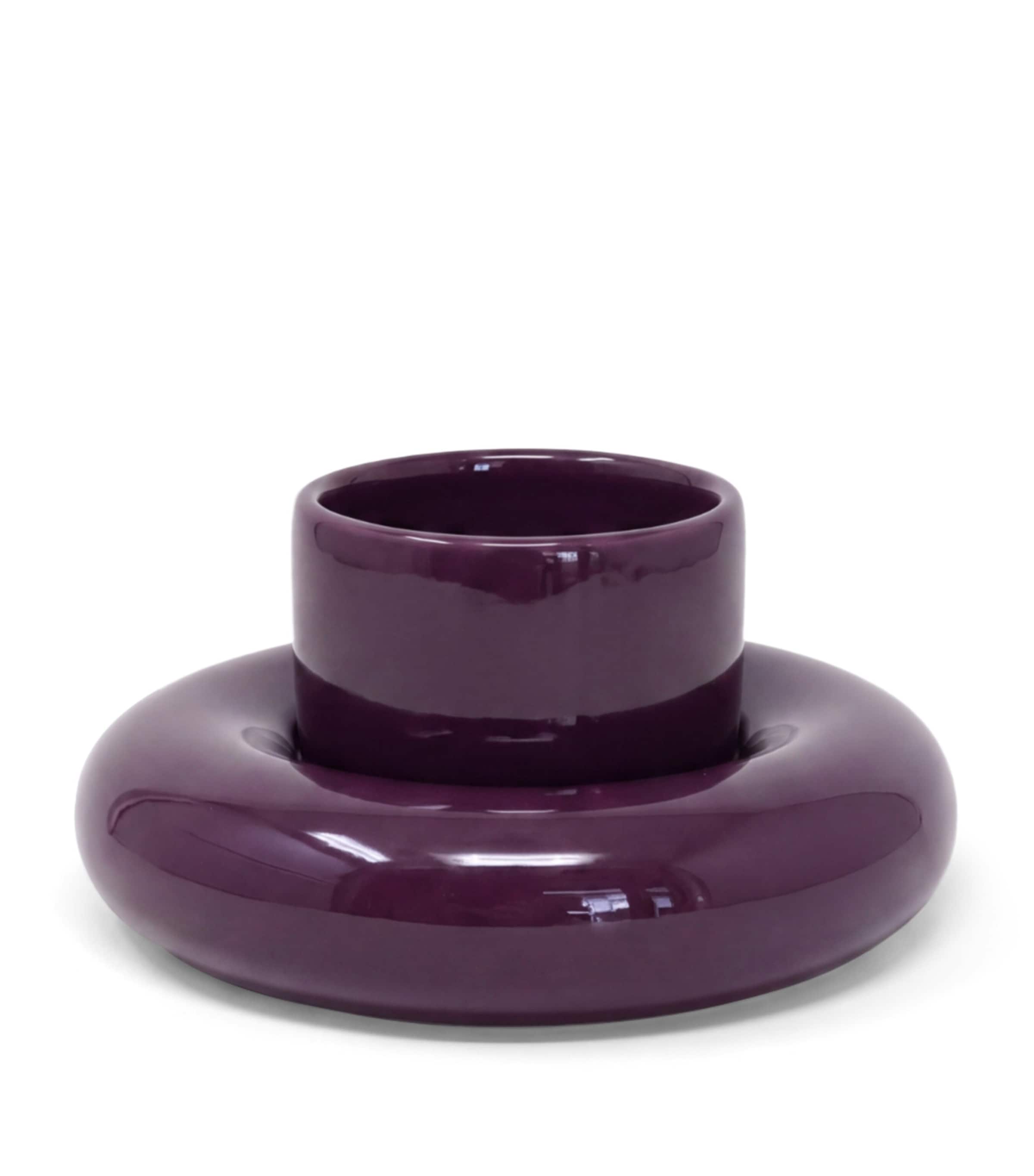 Gustaf Westman Mini Glazed Ceramic Chunky Cup and Saucer Purple