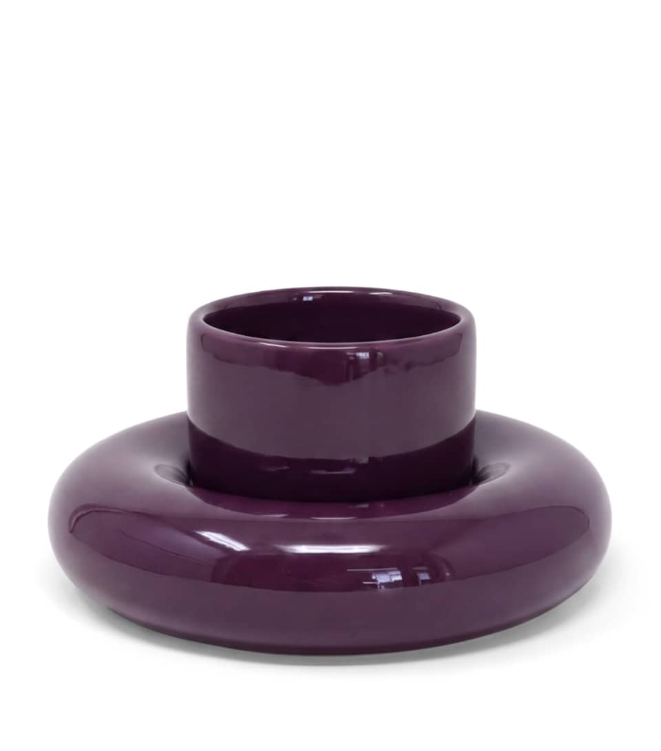 Gustaf Westman Mini Glazed Ceramic Chunky Cup and Saucer Purple