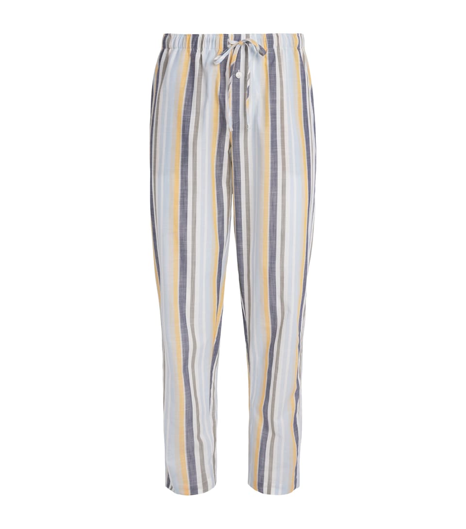 Hanro Mens Cotton Night & Day Pyjama Bottoms Sunset Stripe