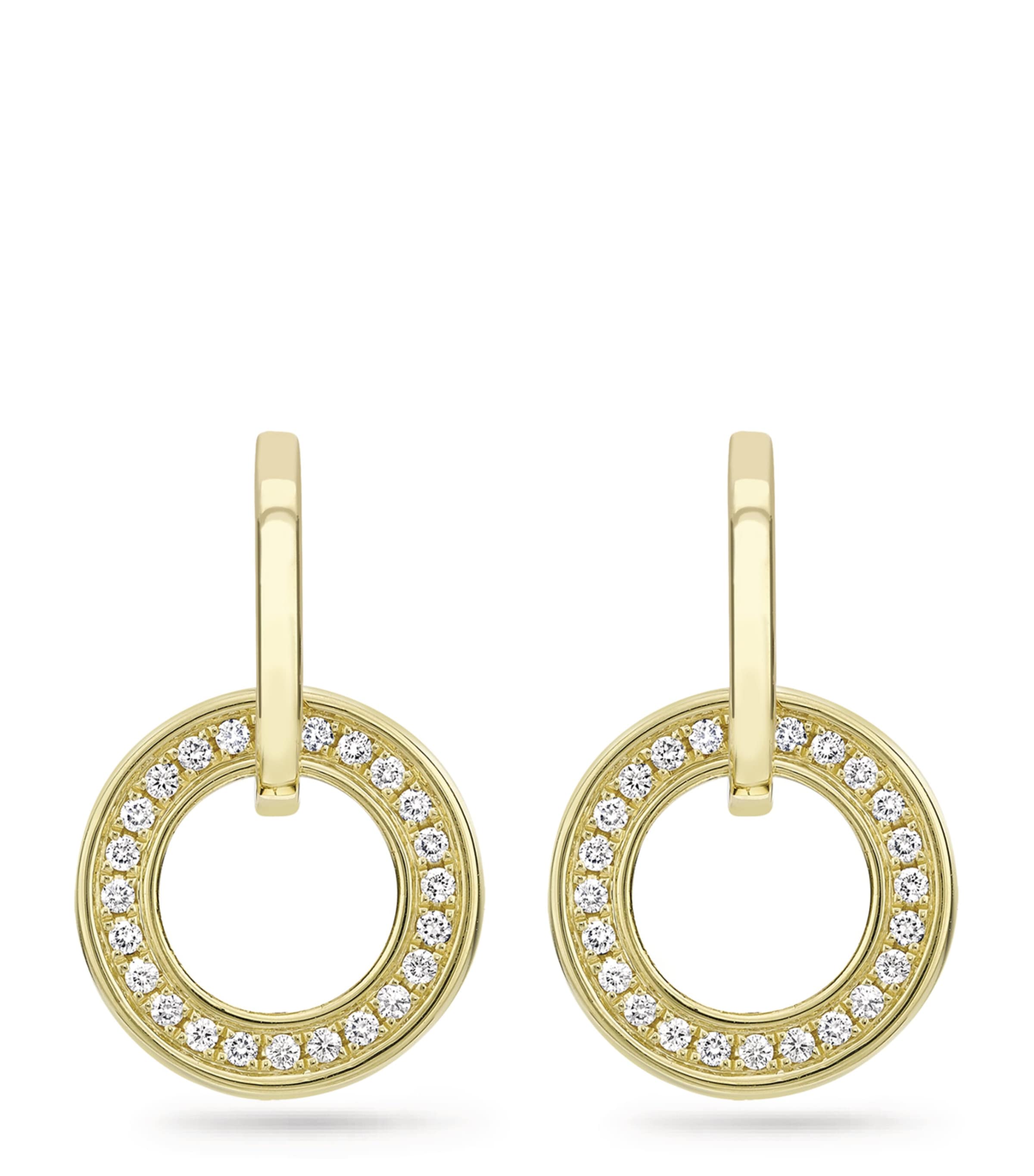 Yellow Gold and Diamond Classic Roulette Earrings