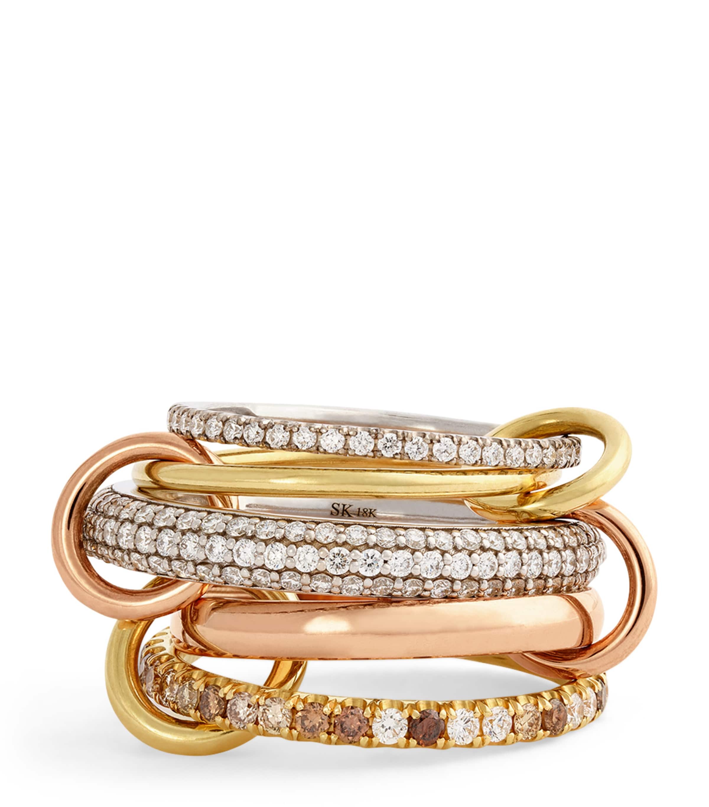 Spinelli Kilcollin Mixed Gold and Diamond Leo Ring Mixed Gold