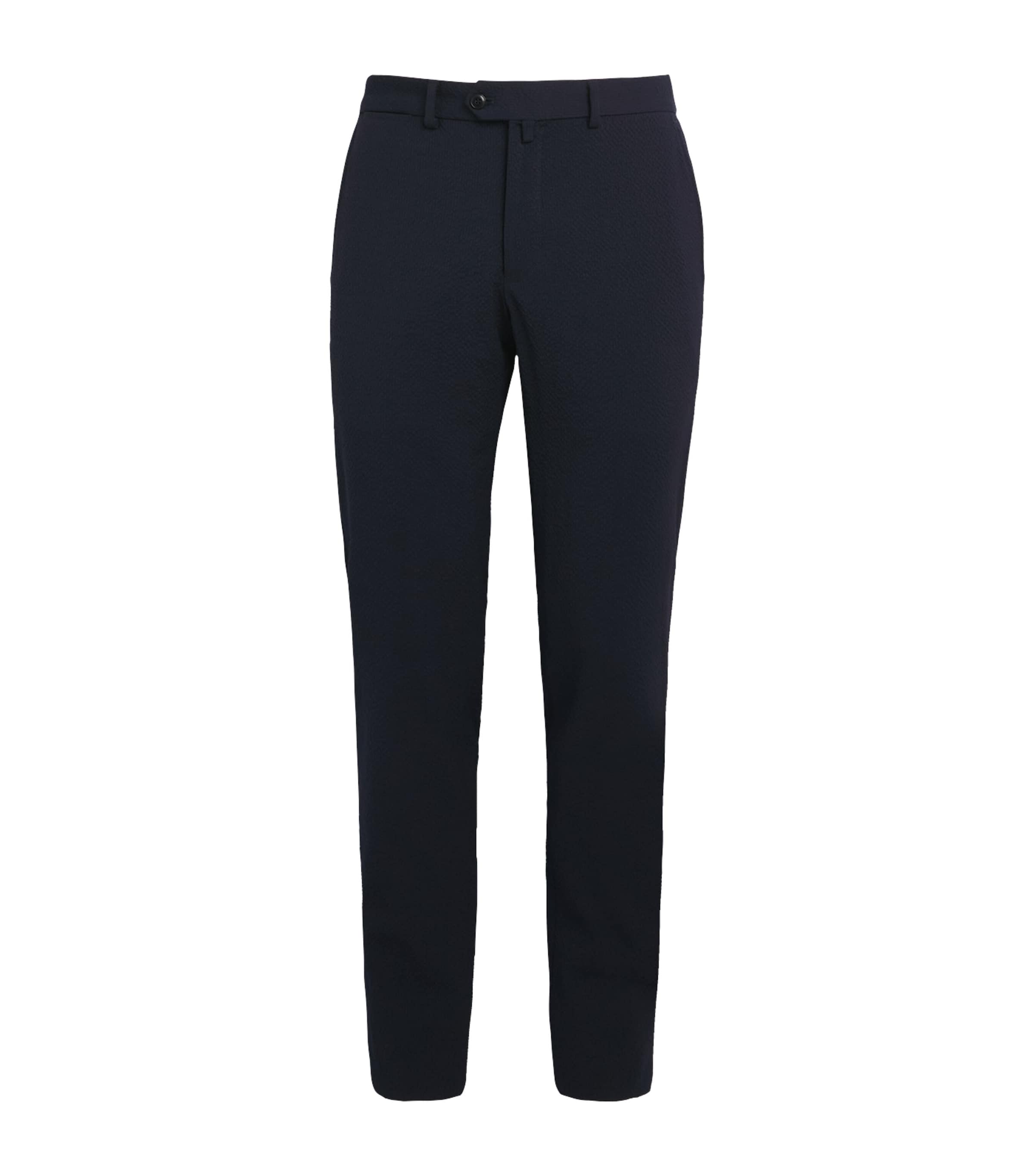 Emporio Armani Mens Virgin Wool-Blend Slim Trousers