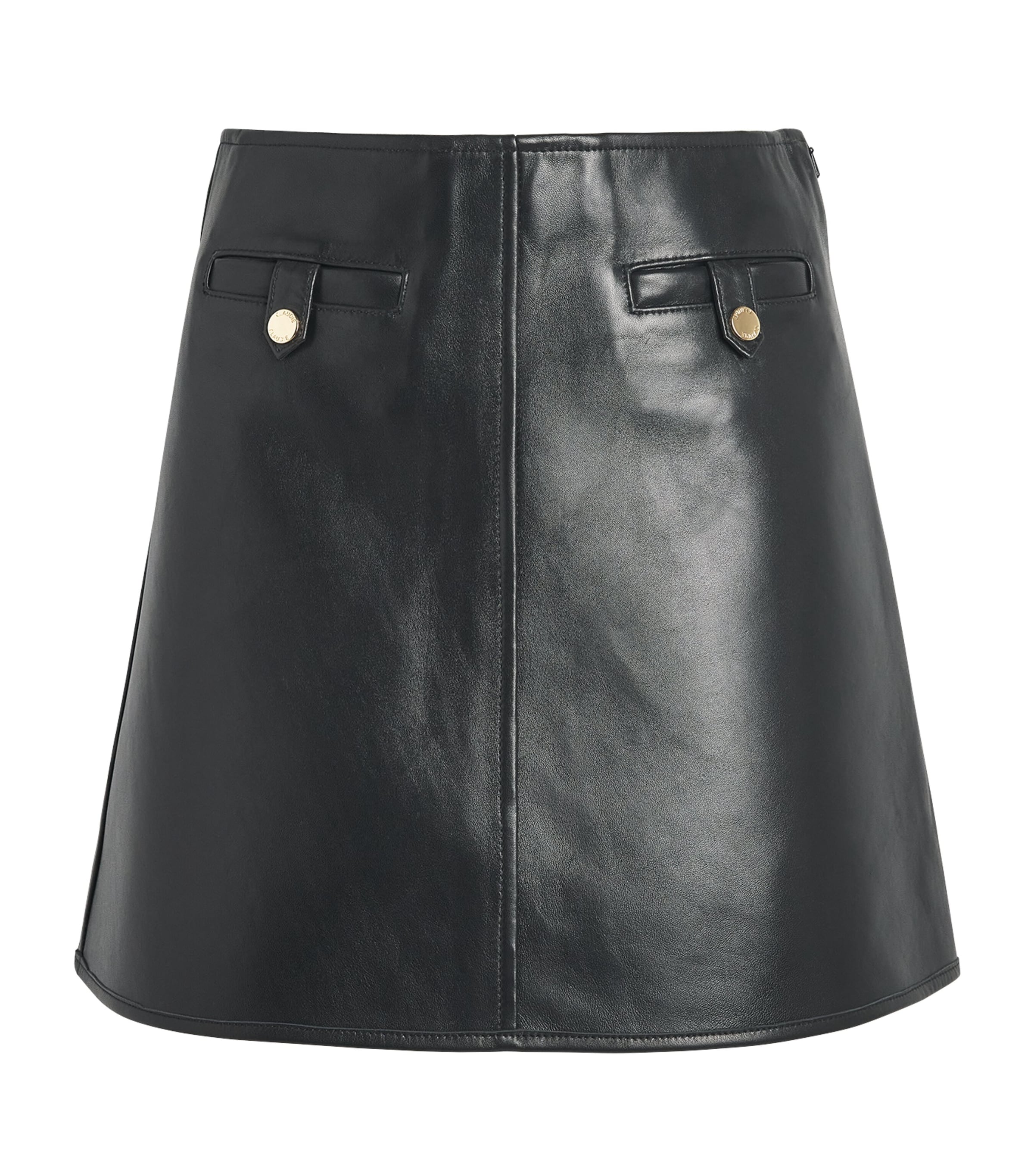 Claudie Pierlot Womens Lambskin Mini Skirt Black
