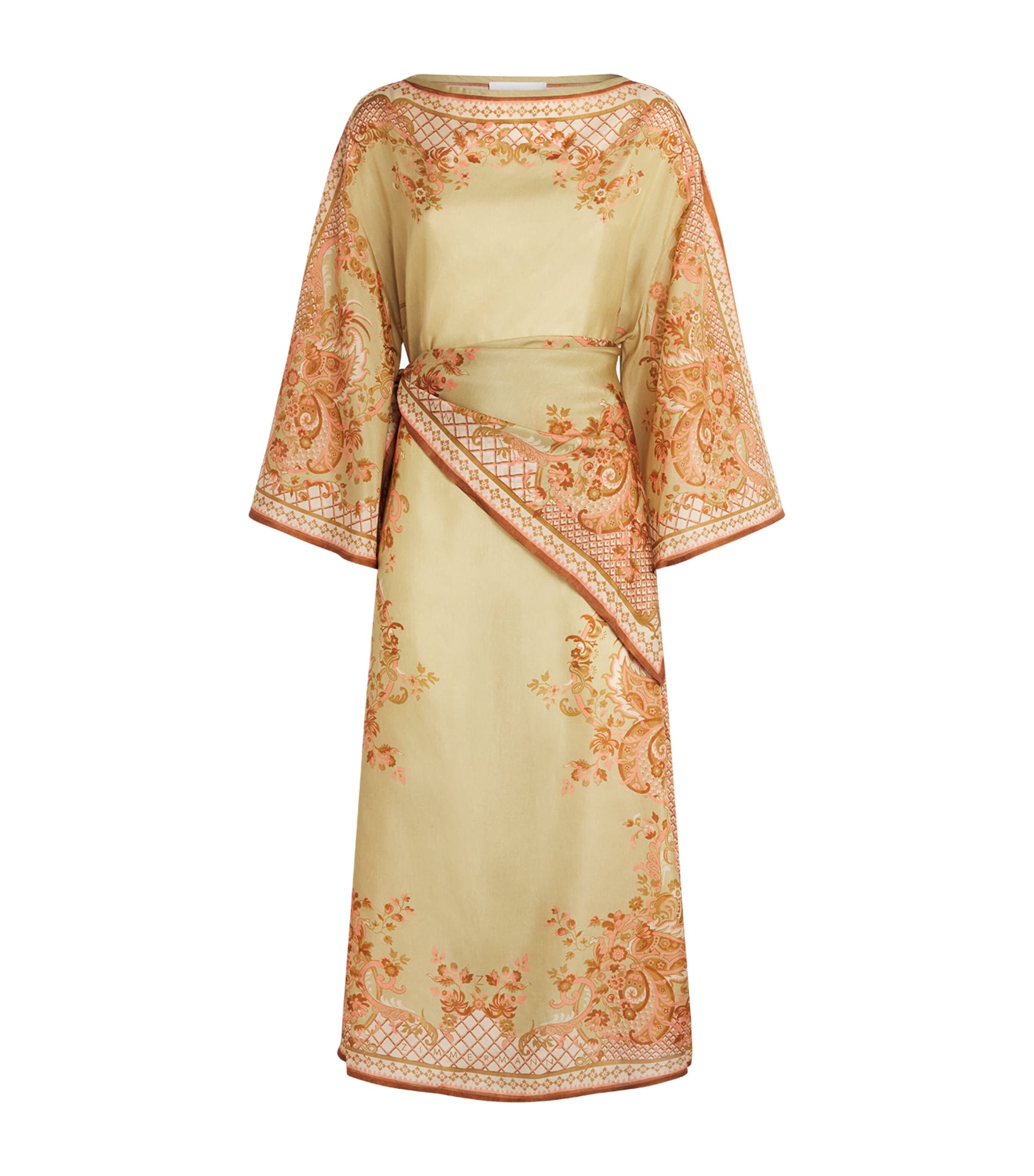 Zimmermann Womens Silk Aster Tunic Midi Dress Spsf Sge Psley Flral