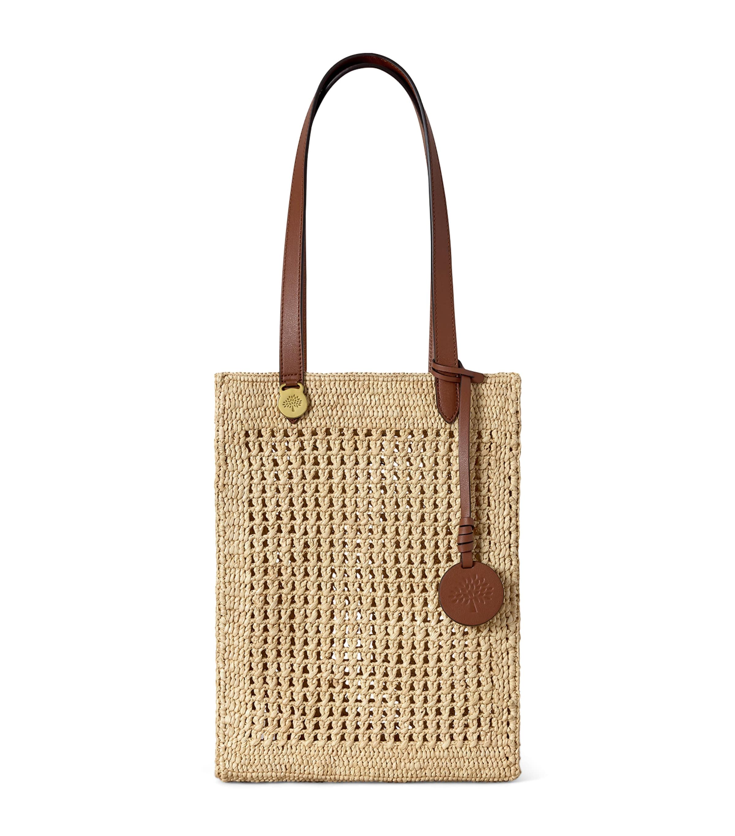 Mulberry Small Raffia Crochet Tote Bag Natural