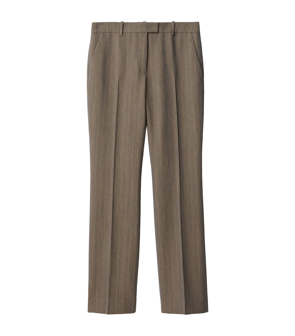 Mouliné Wool Striped Tailored Trousers