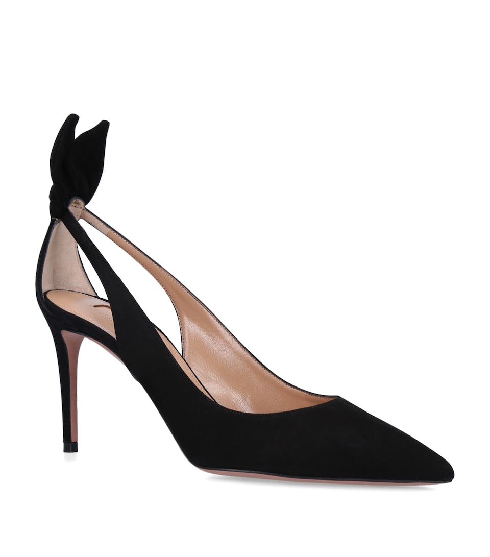 Suede Bow Tie Pumps 85