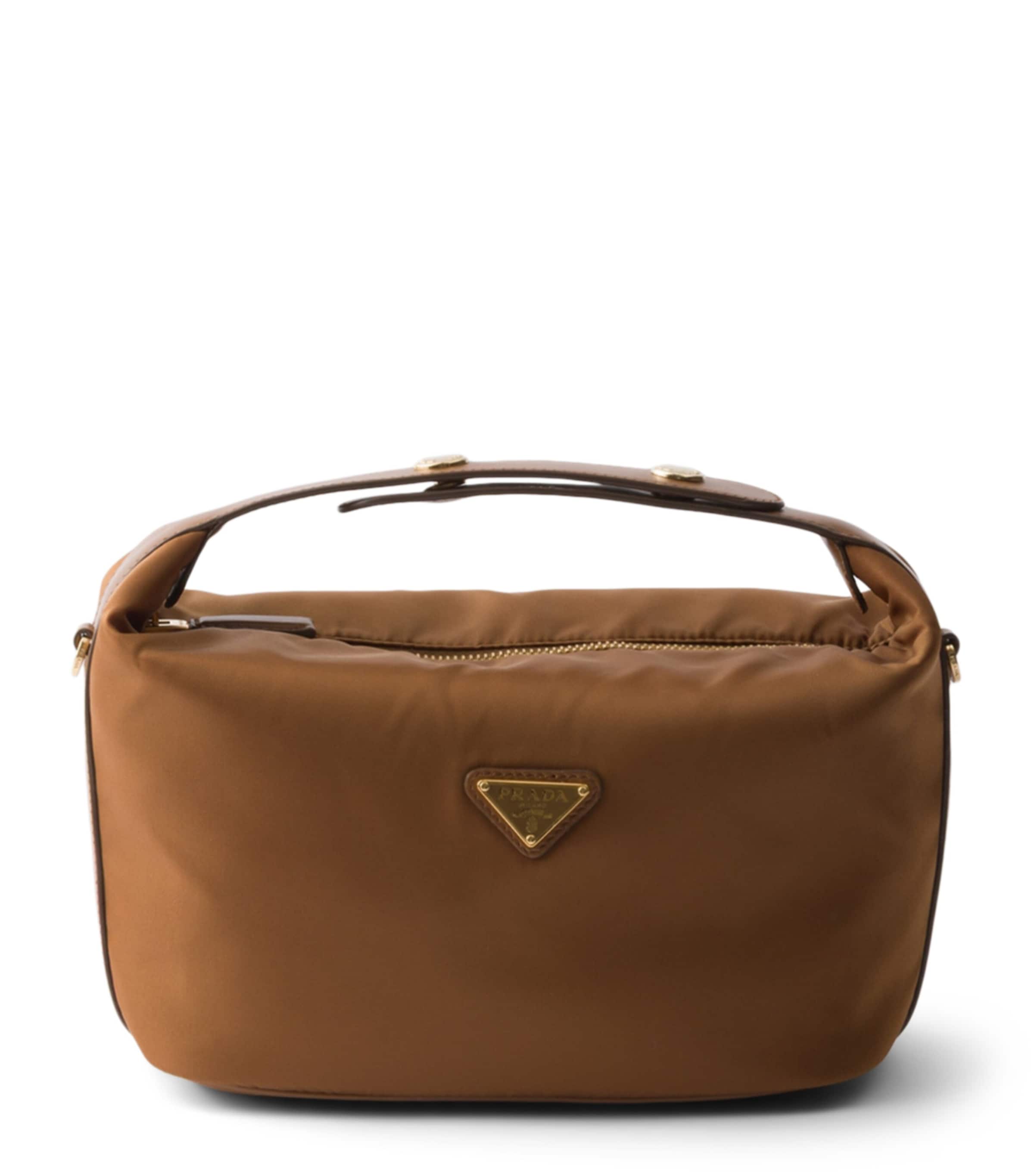 Prada Mini Re-Nylon Chérie Top-Handle Bag Brown