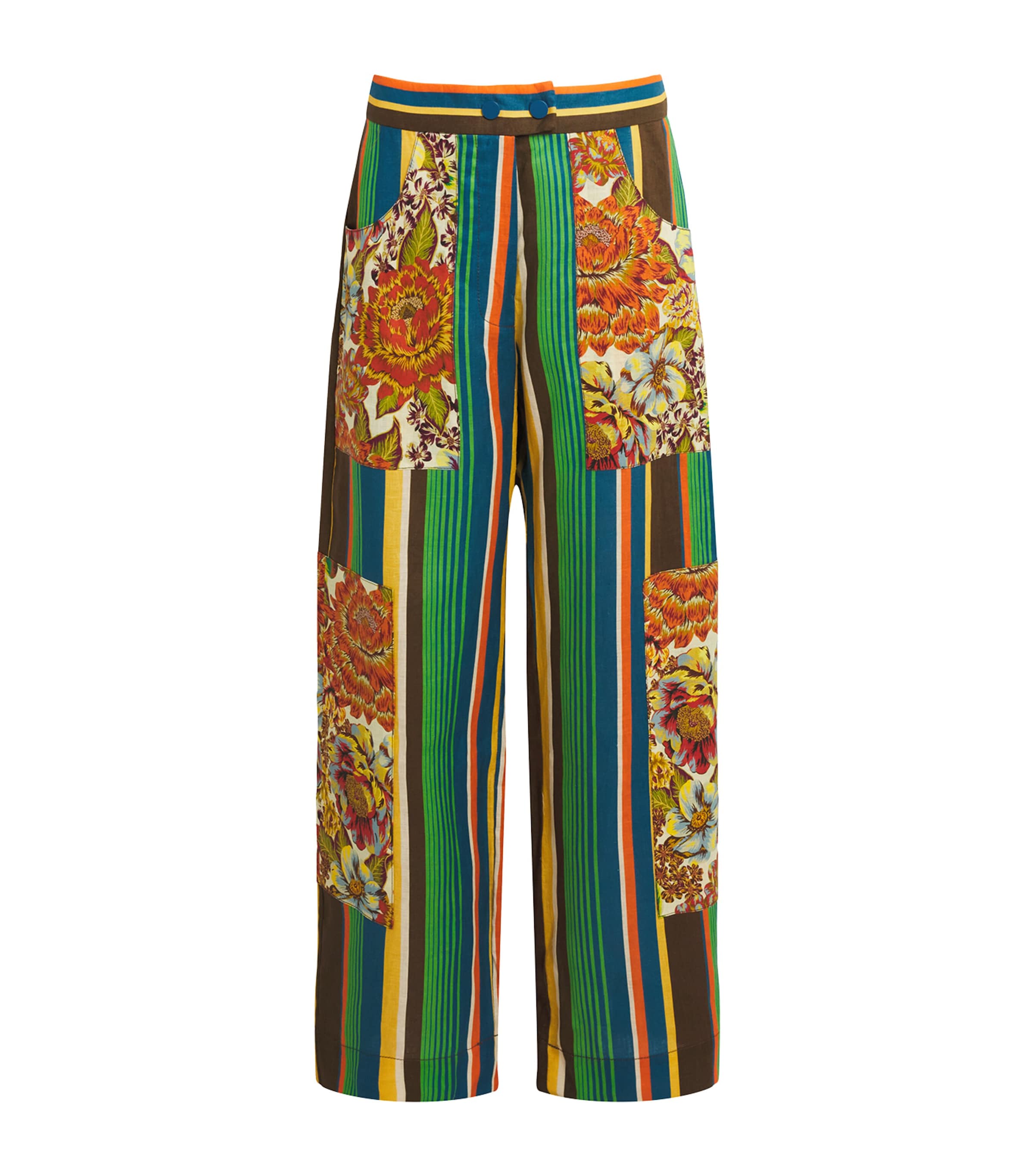 ALEMAIS Womens Linen Stripe Charlie Trousers