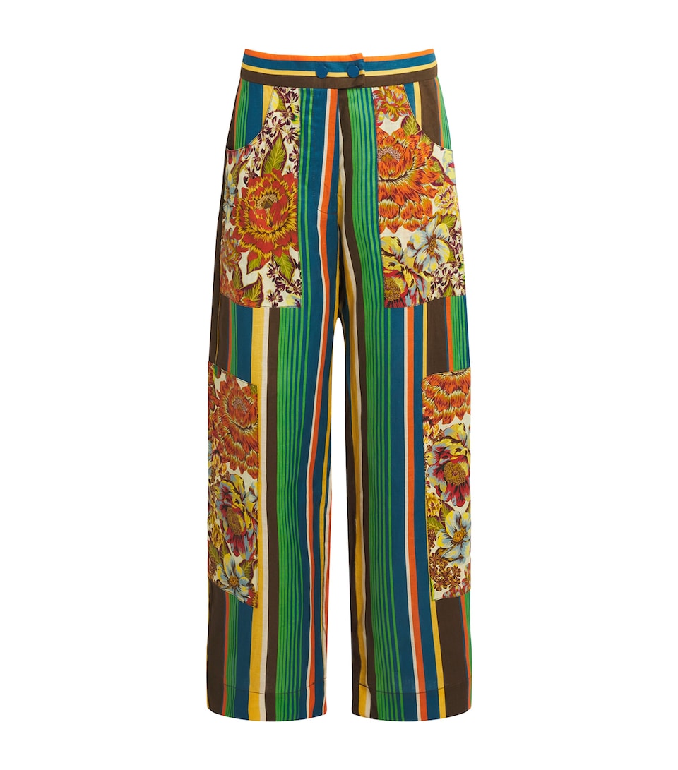 ALEMAIS Womens Linen Stripe Charlie Trousers
