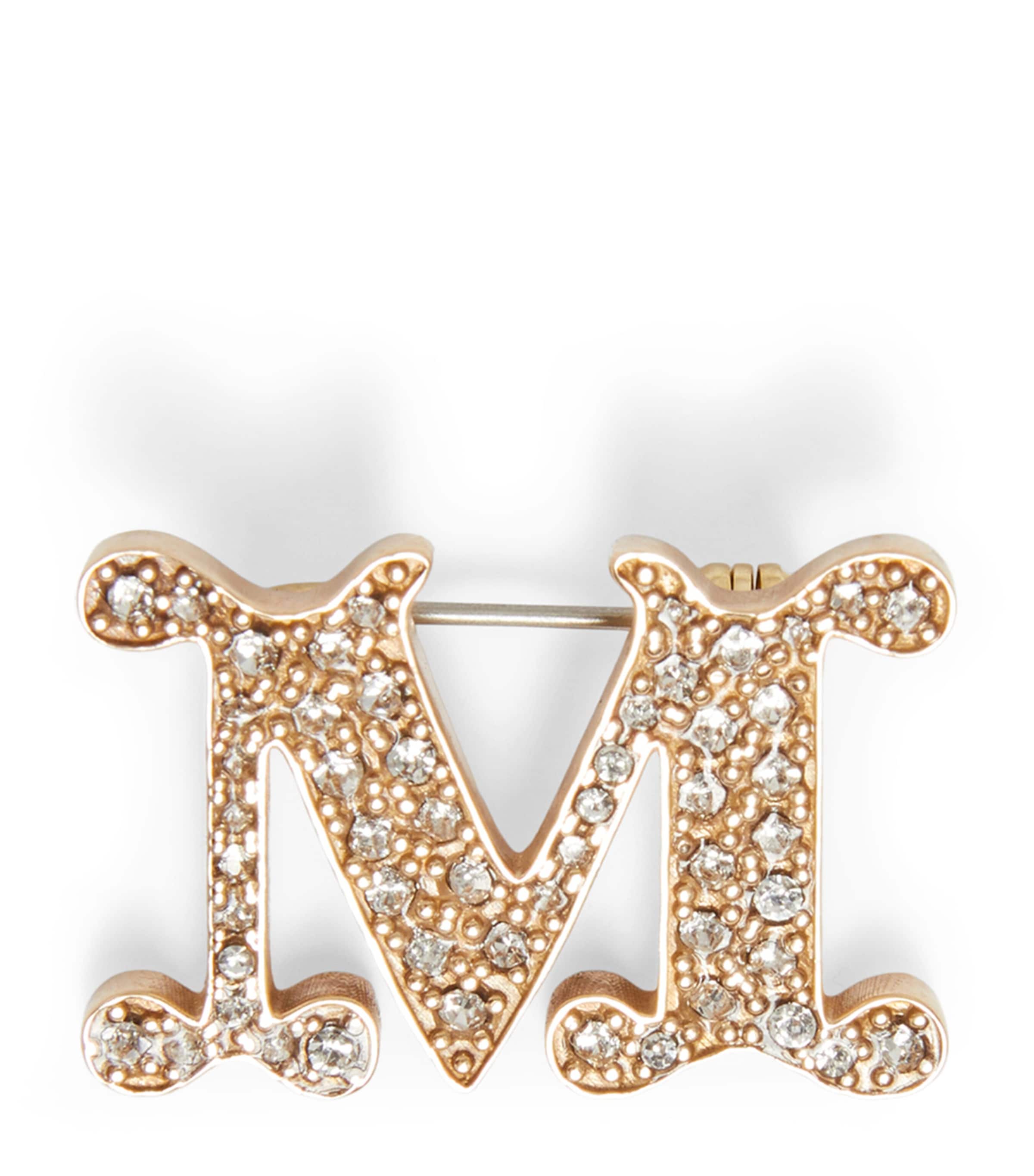 Embellished Monogram Brooch