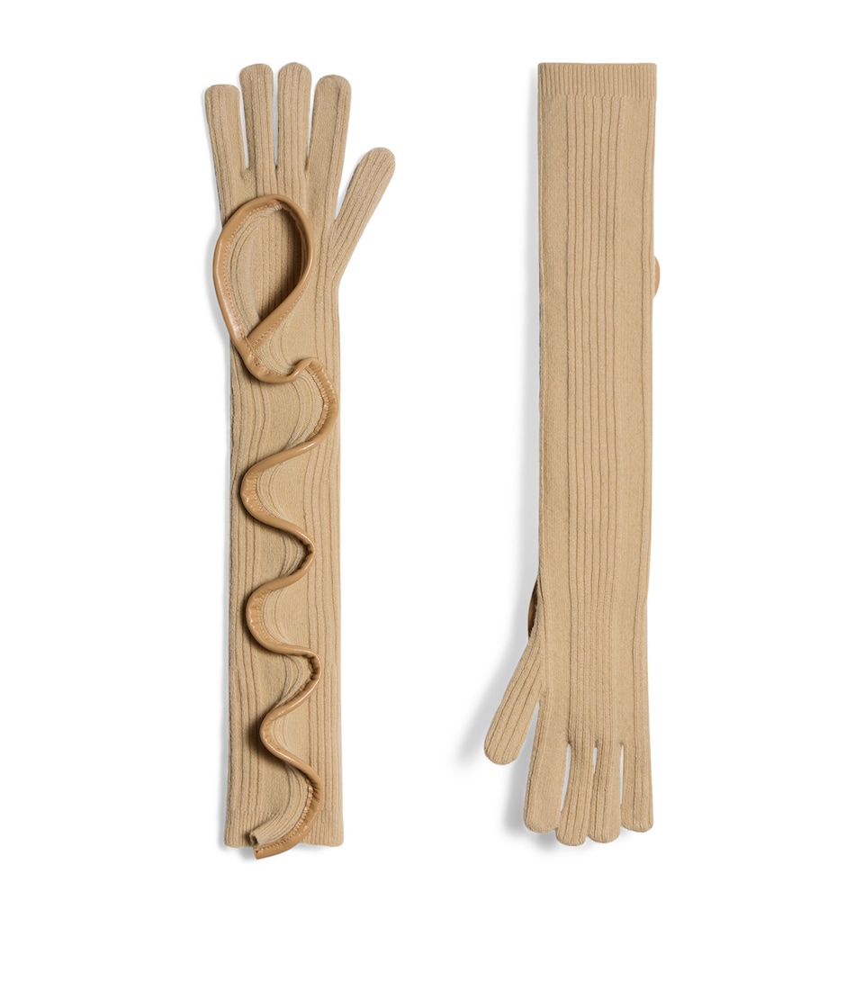 Schiaparelli Ruffle Gloves Nude