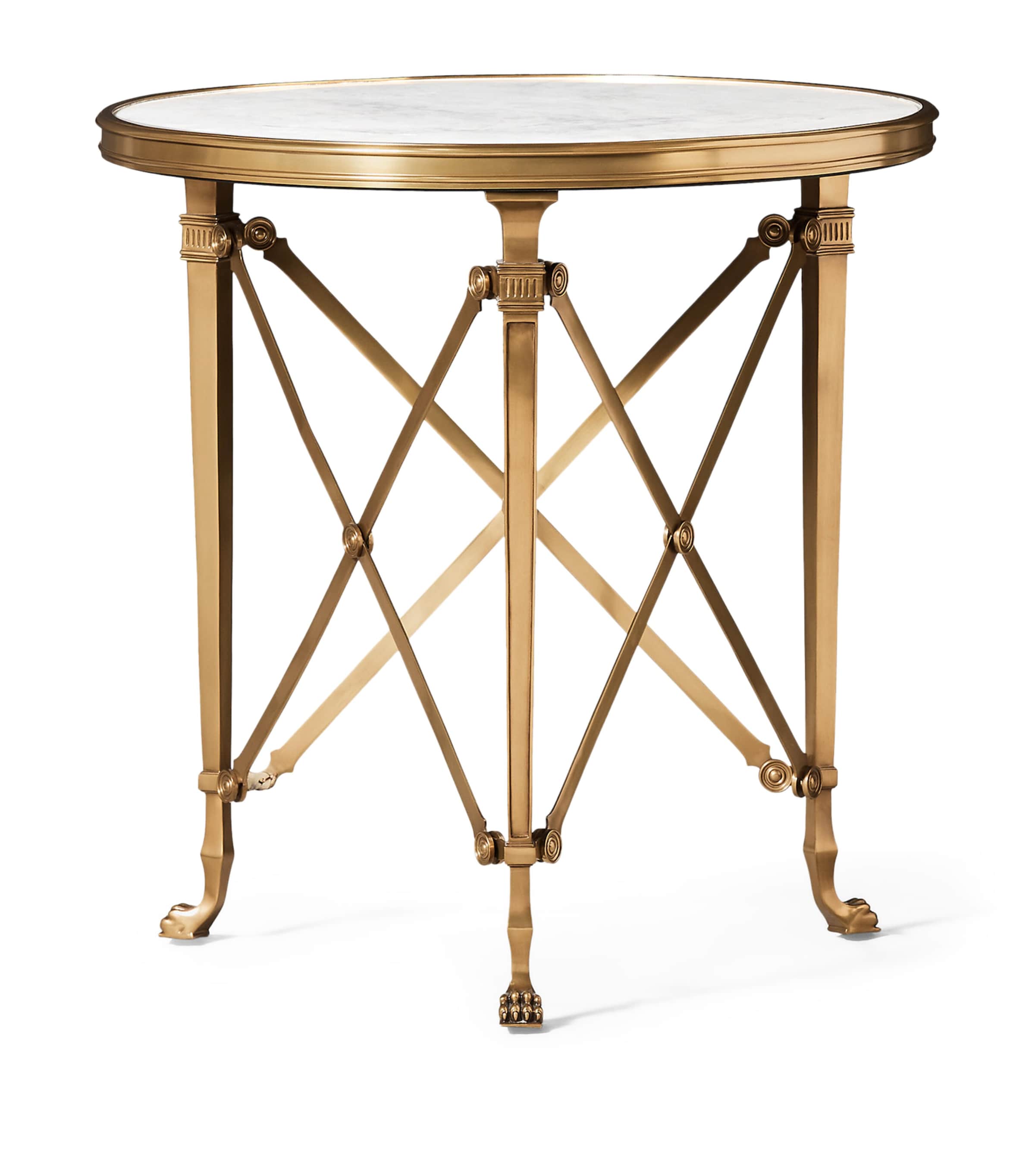 Stone and Brass Cannes Gueridon Table