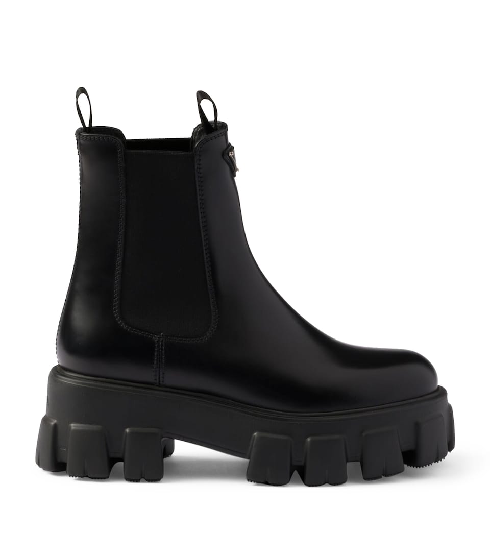 Leather Monolith Ankle Boots 55