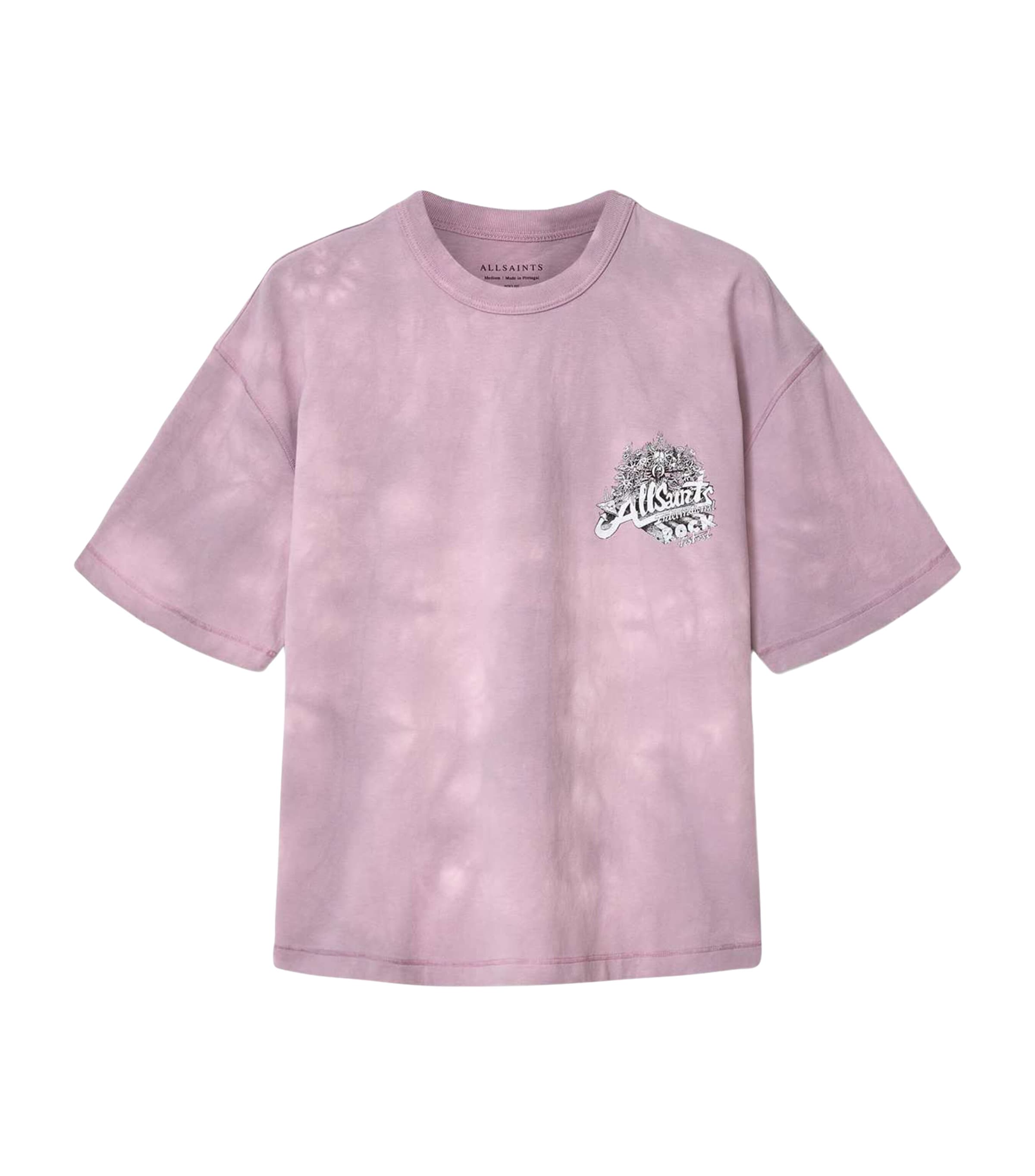 AllSaints Mens Organic Cotton Avalon T-Shirt Seashell Pink