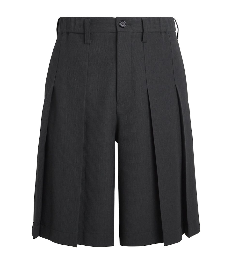 IM MEN Mens Pleated Cornice Shorts Charcoal Gray