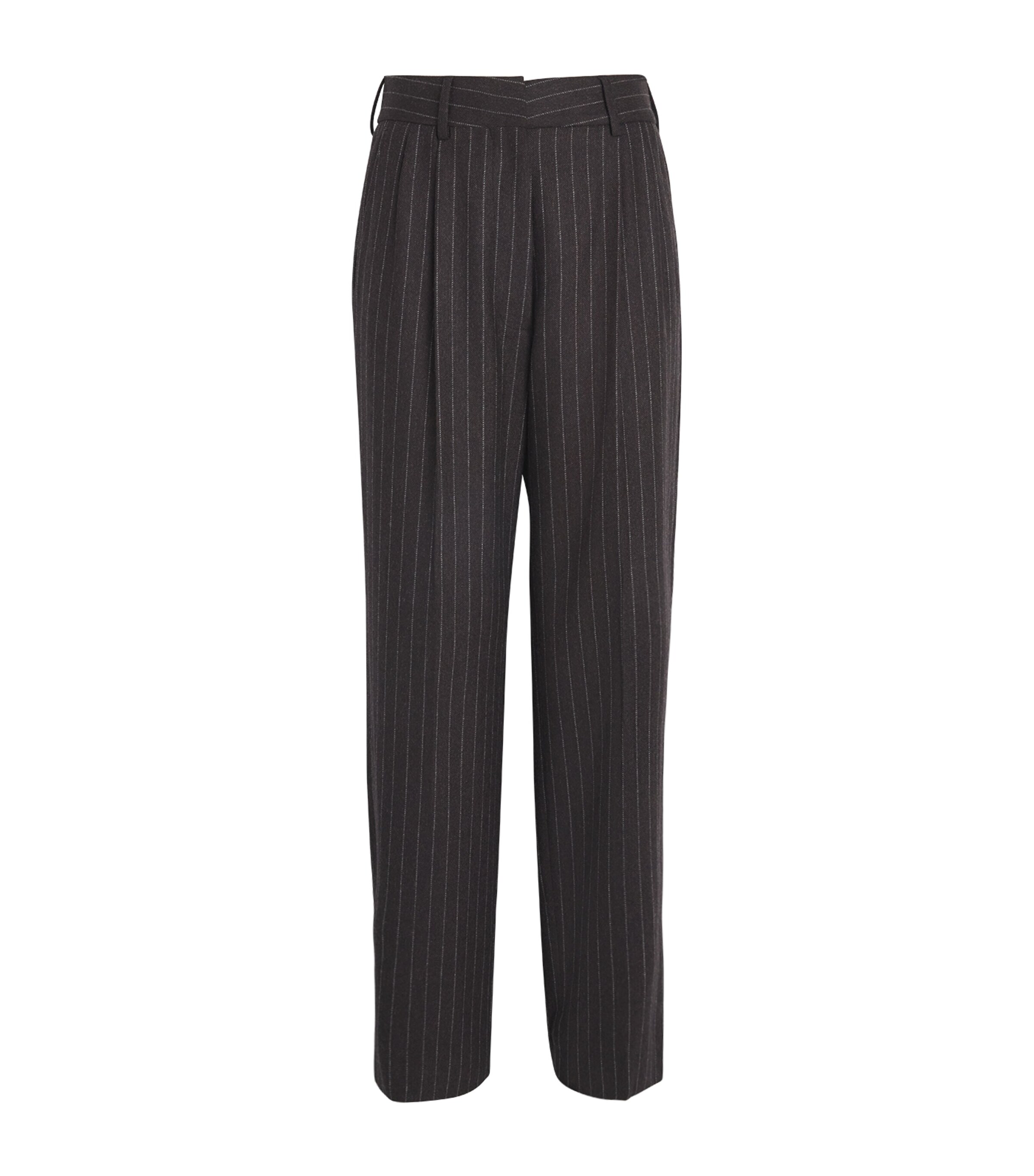 Wool-Cashmere Pinstripe Fox Trousers