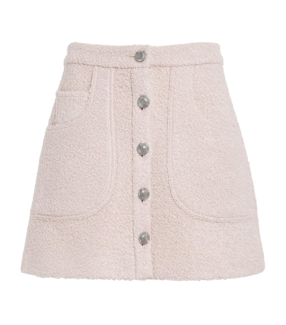 Alpaca-Cashmere Brushed Bouclé Mini Skirt