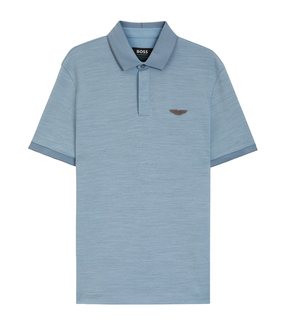 x Aston Martin Cotton-Wool Polo Shirt