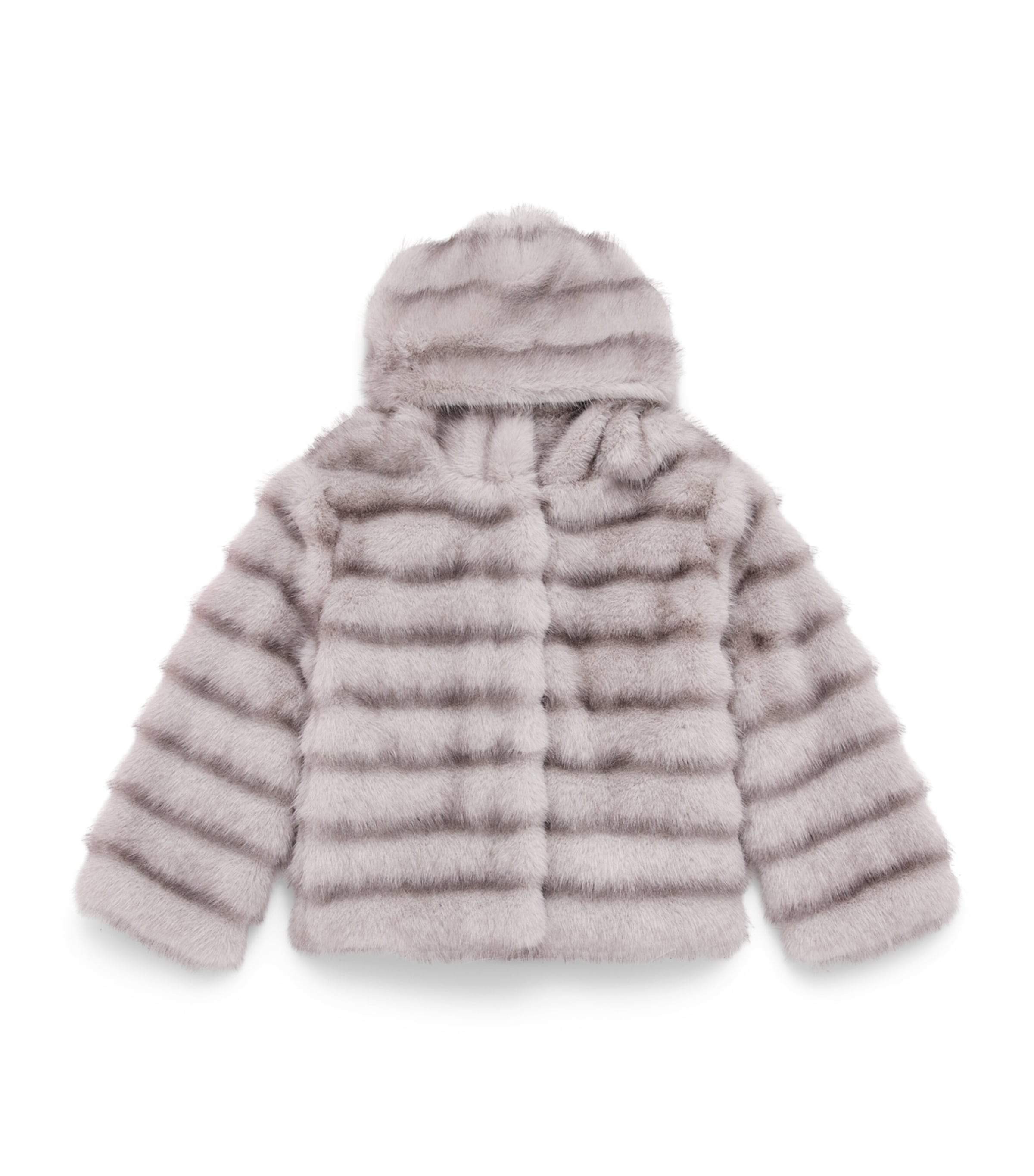 Monnalisa Faux-Fur Hooded Jacket (2-12 Years) Grigio