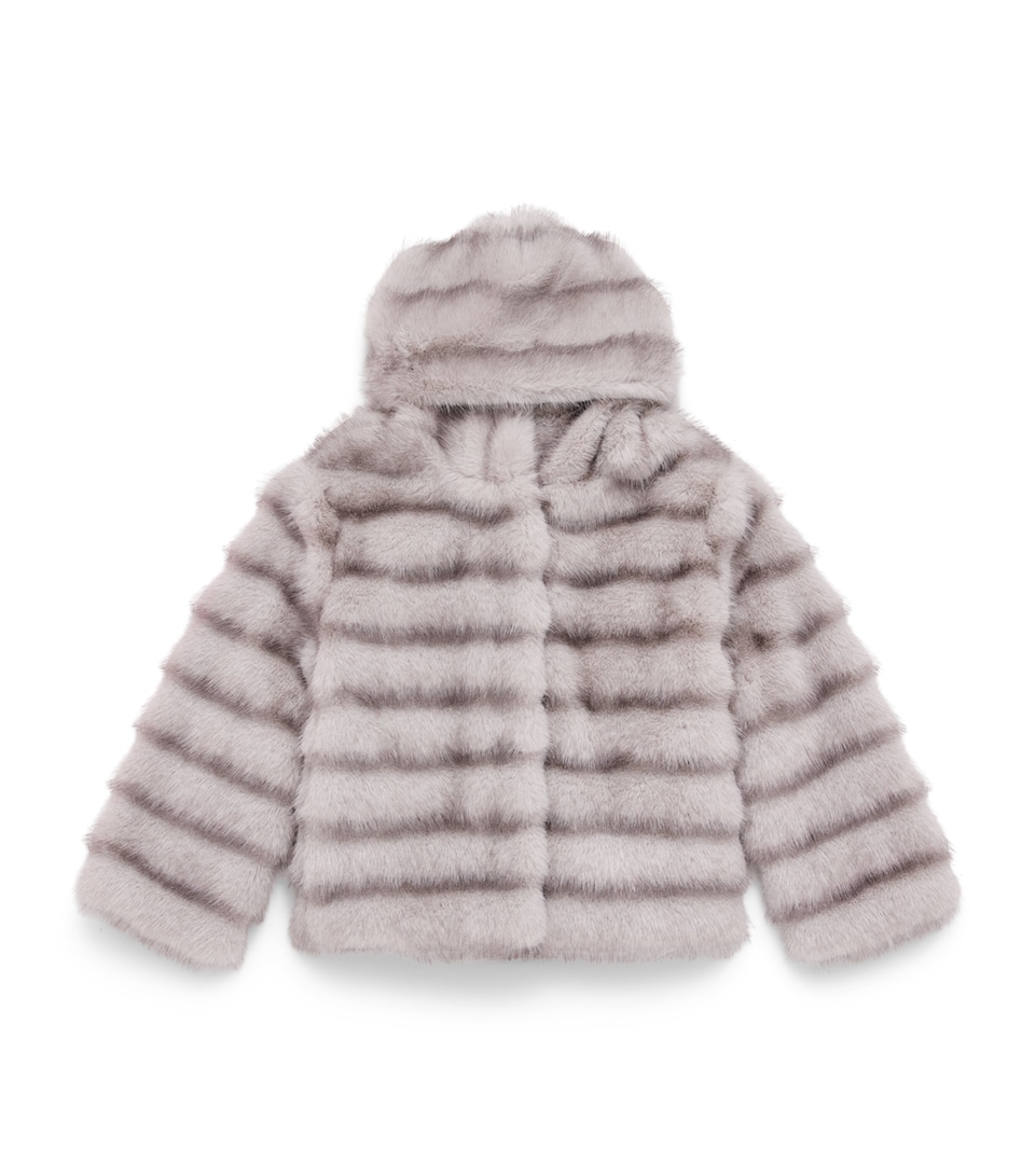 Monnalisa Faux-Fur Hooded Jacket (2-12 Years) Grigio