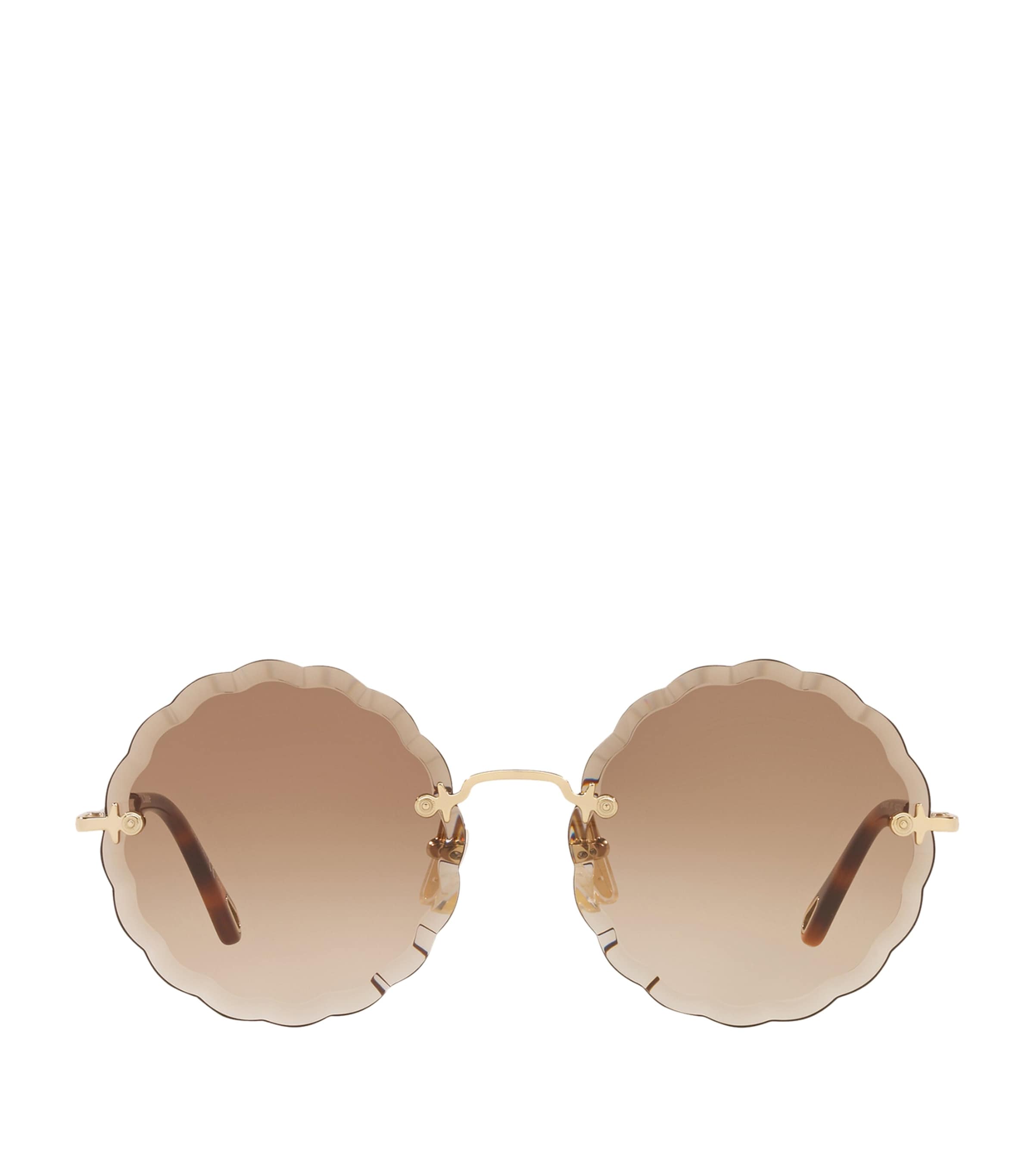 クロエ　59mm Rosie Square Sunglasses Chloé - Square Rosie Sunglasses in Metal - Gold Coral