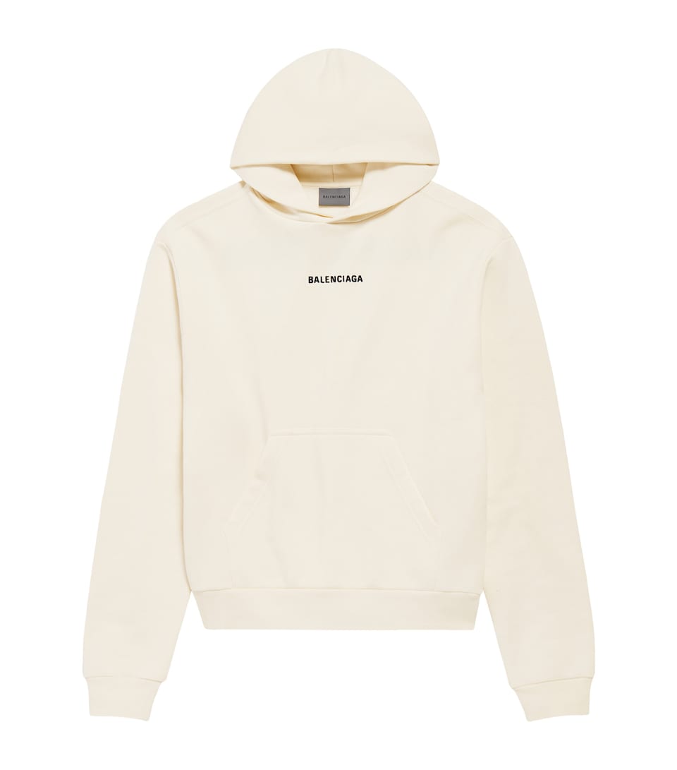 Balenciaga Womens Cotton Logo Hoodie