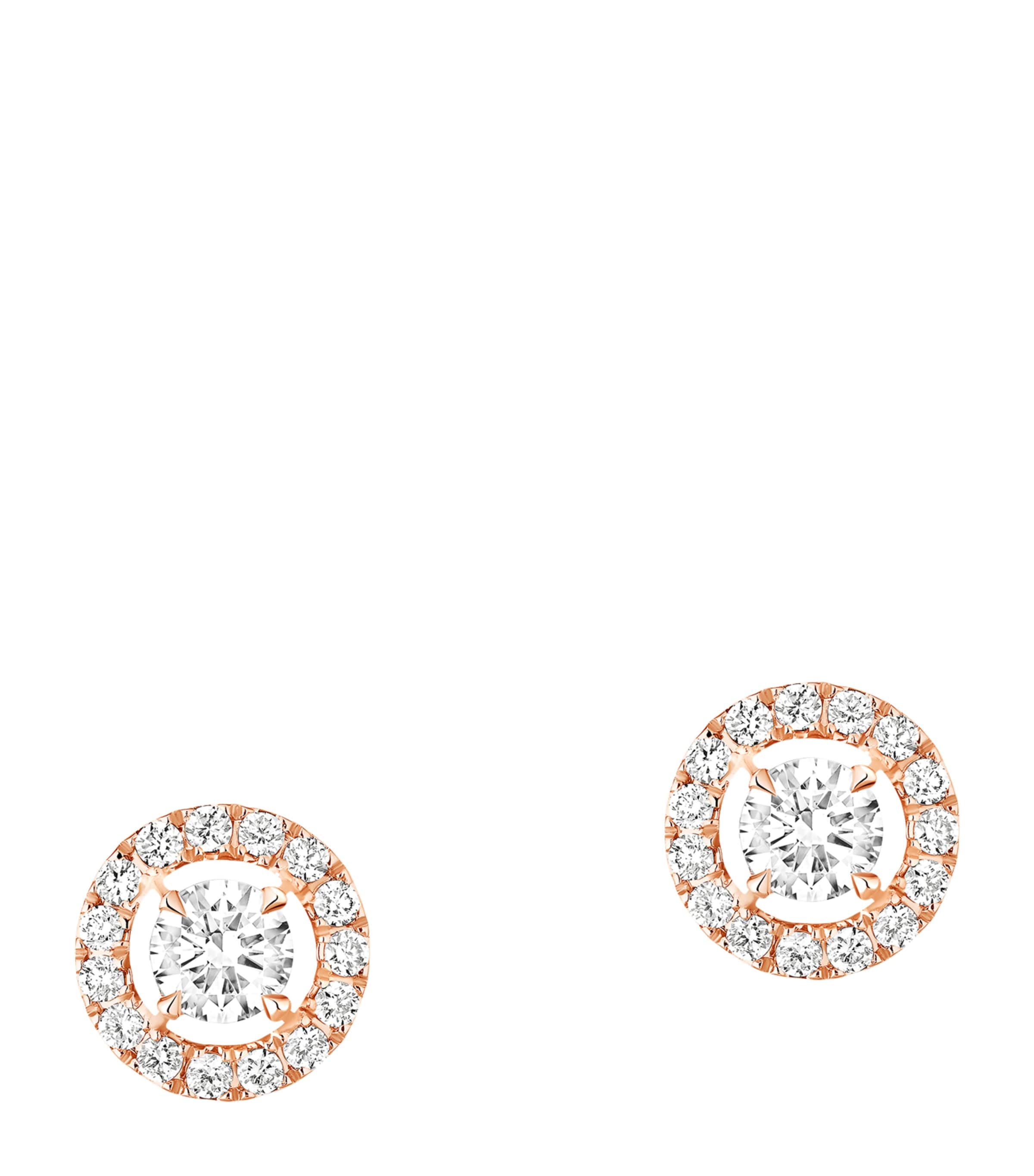 Messika Joy Rose Gold and Diamond Small Stud Earrings White Gold
