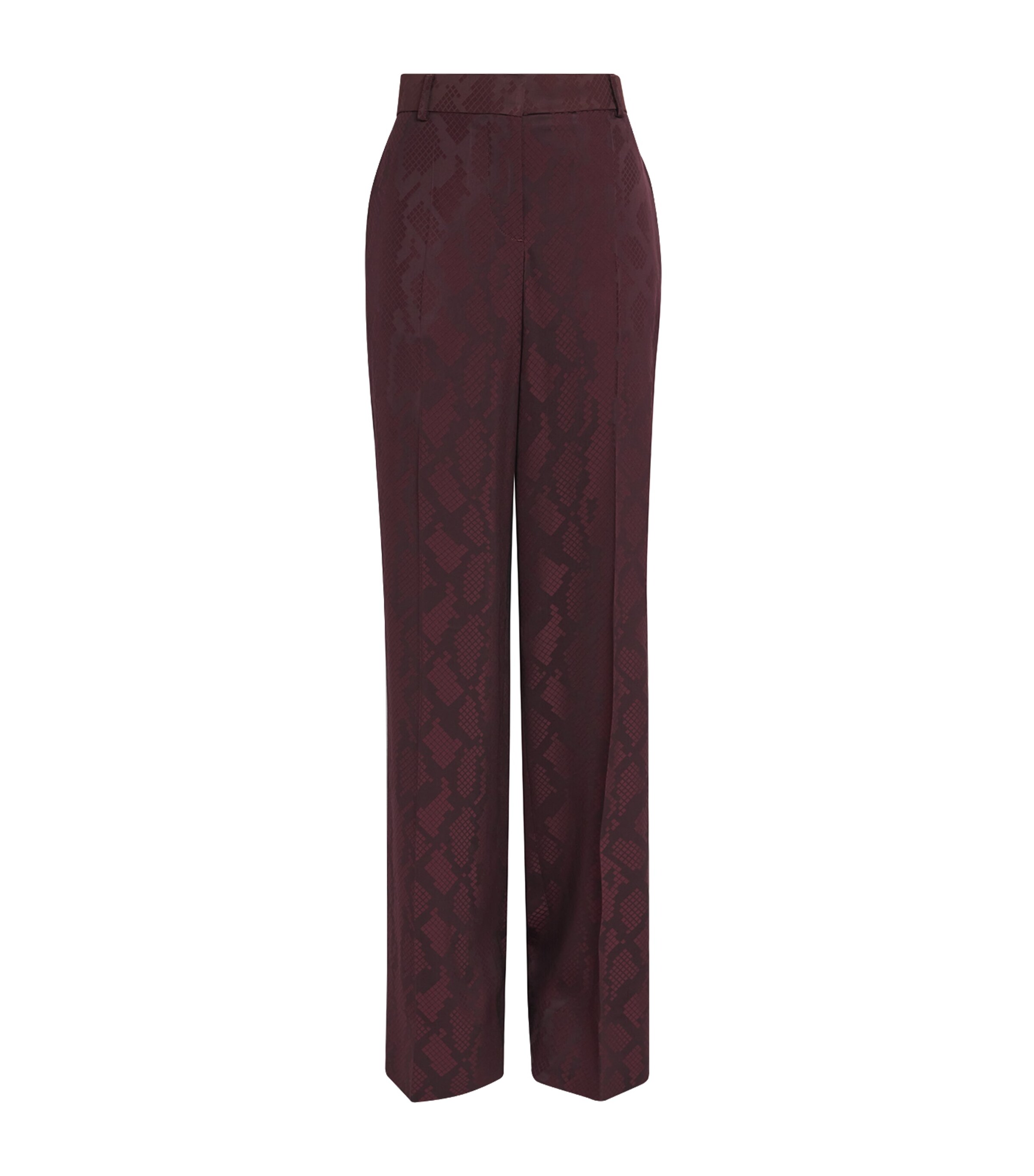 Snake Print Wide-Leg Trousers